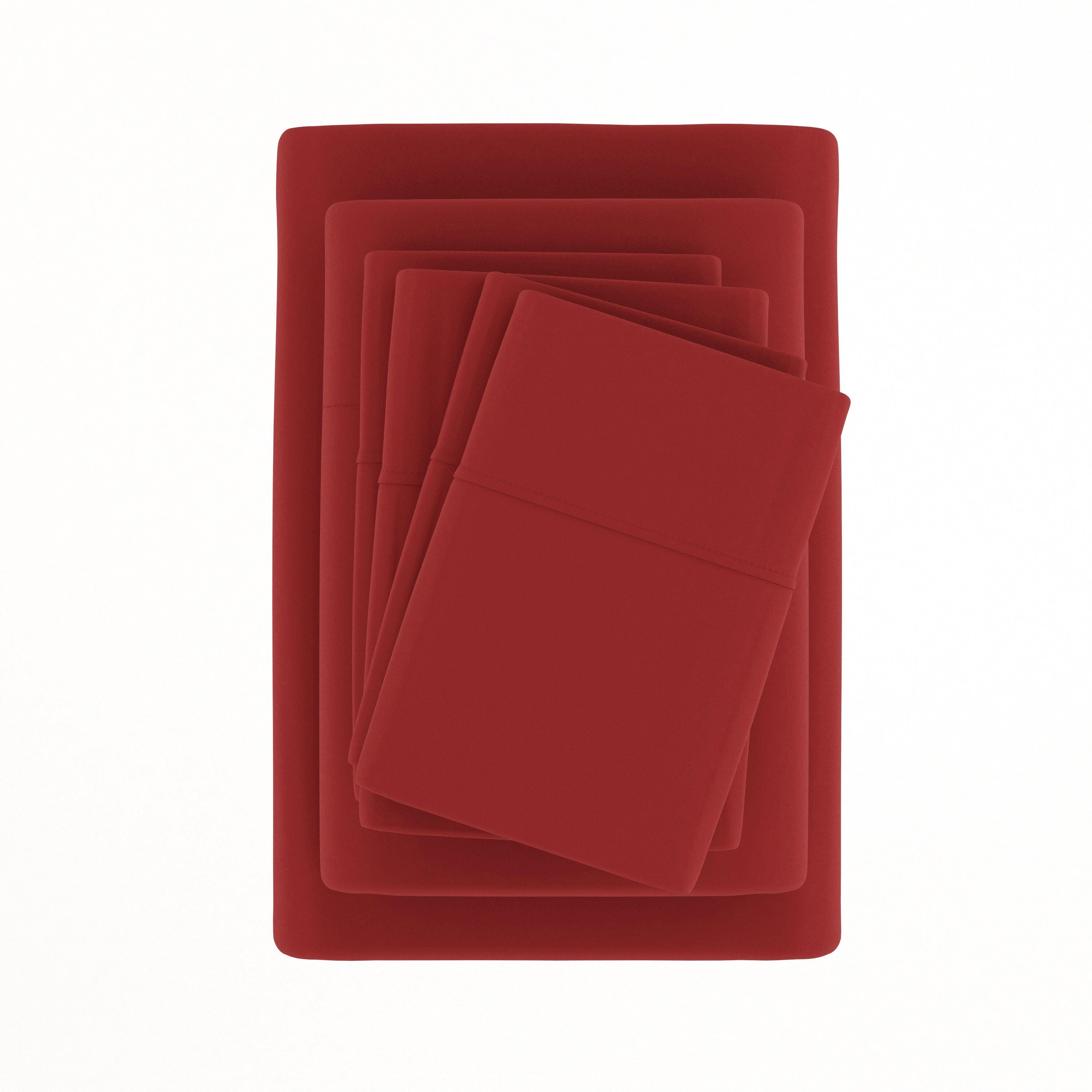 6 Piece Luxury Ultra Soft King Bed Sheet Set, Burgundy, large