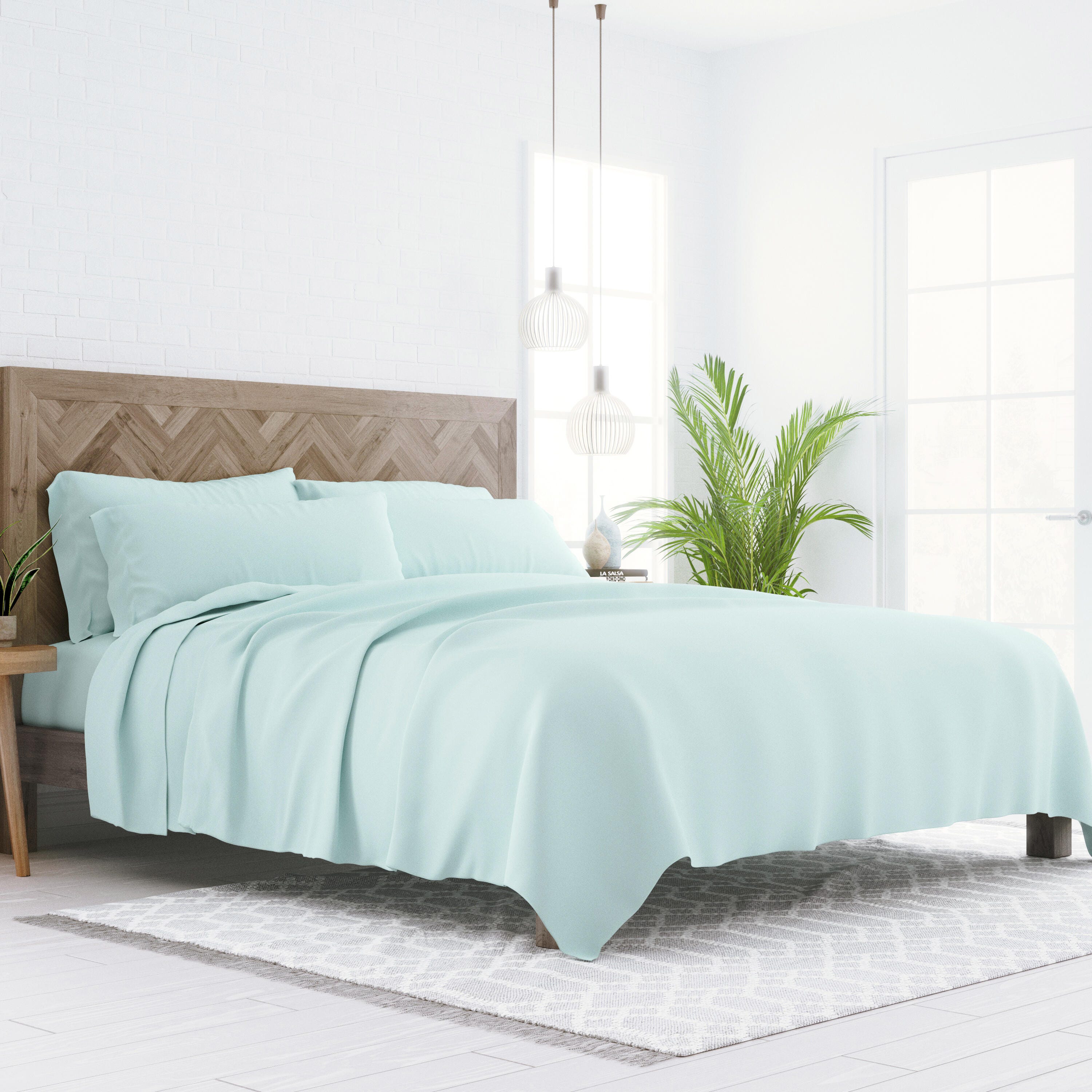 3 Piece Luxury Ultra Soft Twin Sheet Set, Aqua, large