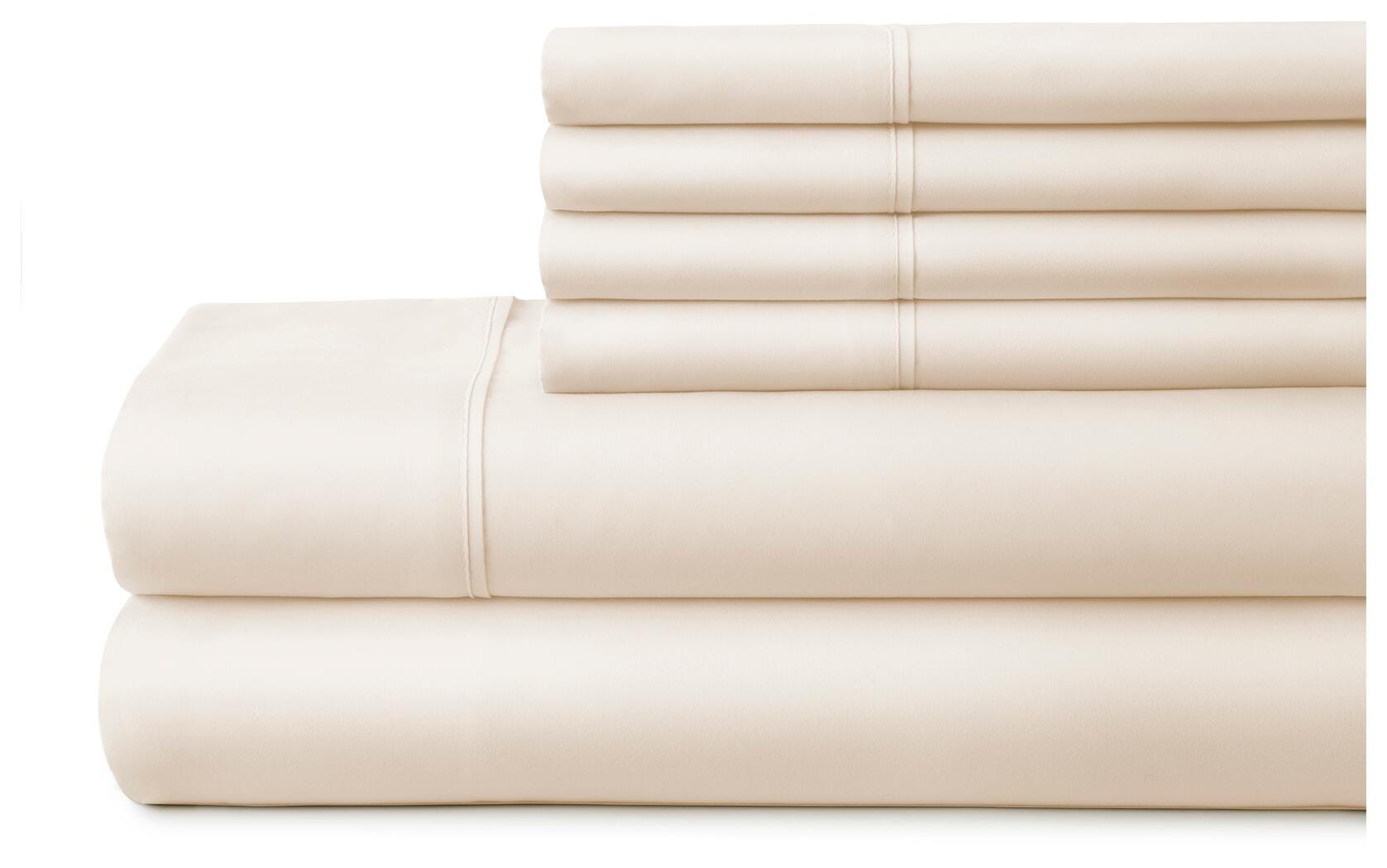 3 Piece Luxury Ultra Soft Twin Sheet Set, Ivory, large