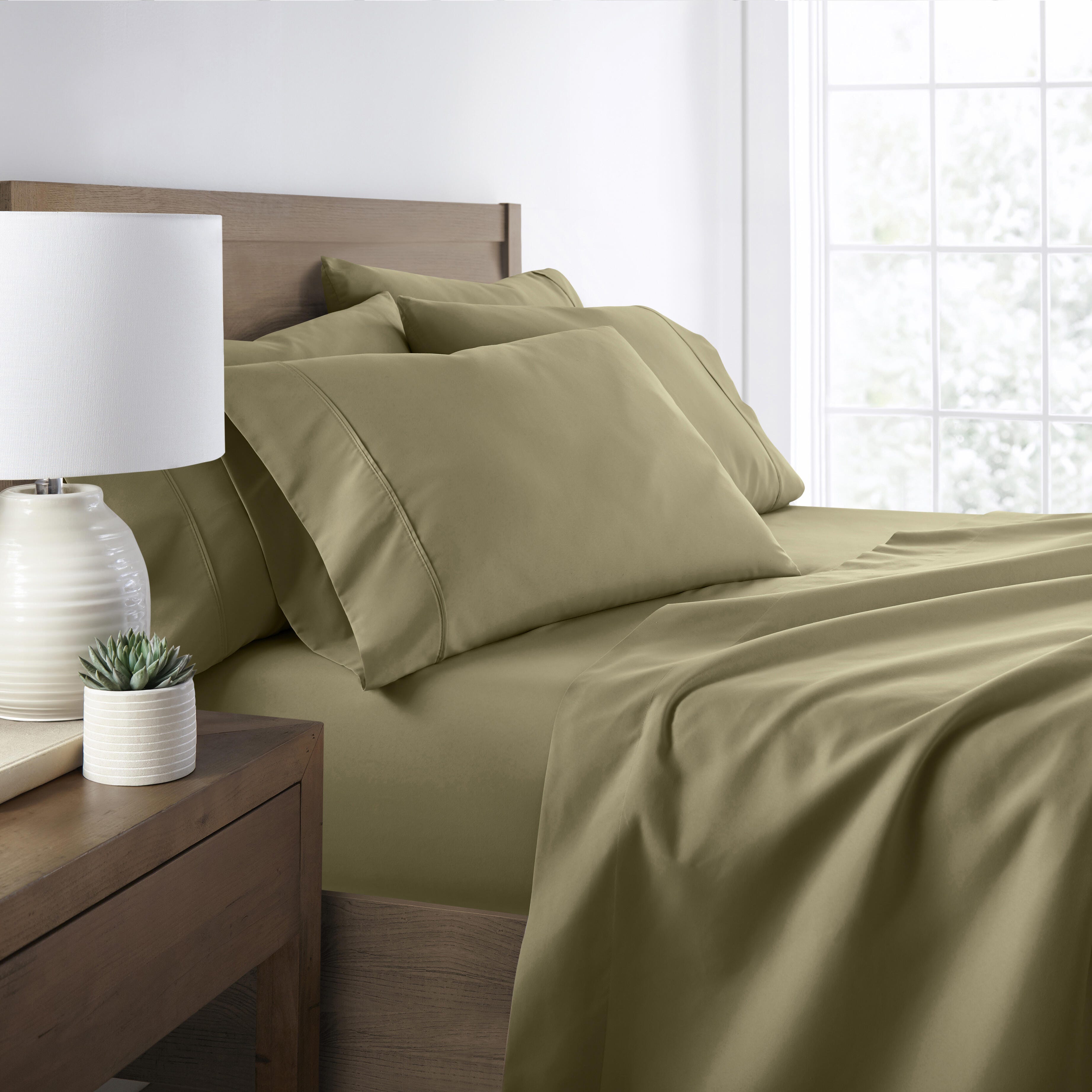 3 Piece Luxury Ultra Soft Twin Sheet Set, Sage, large