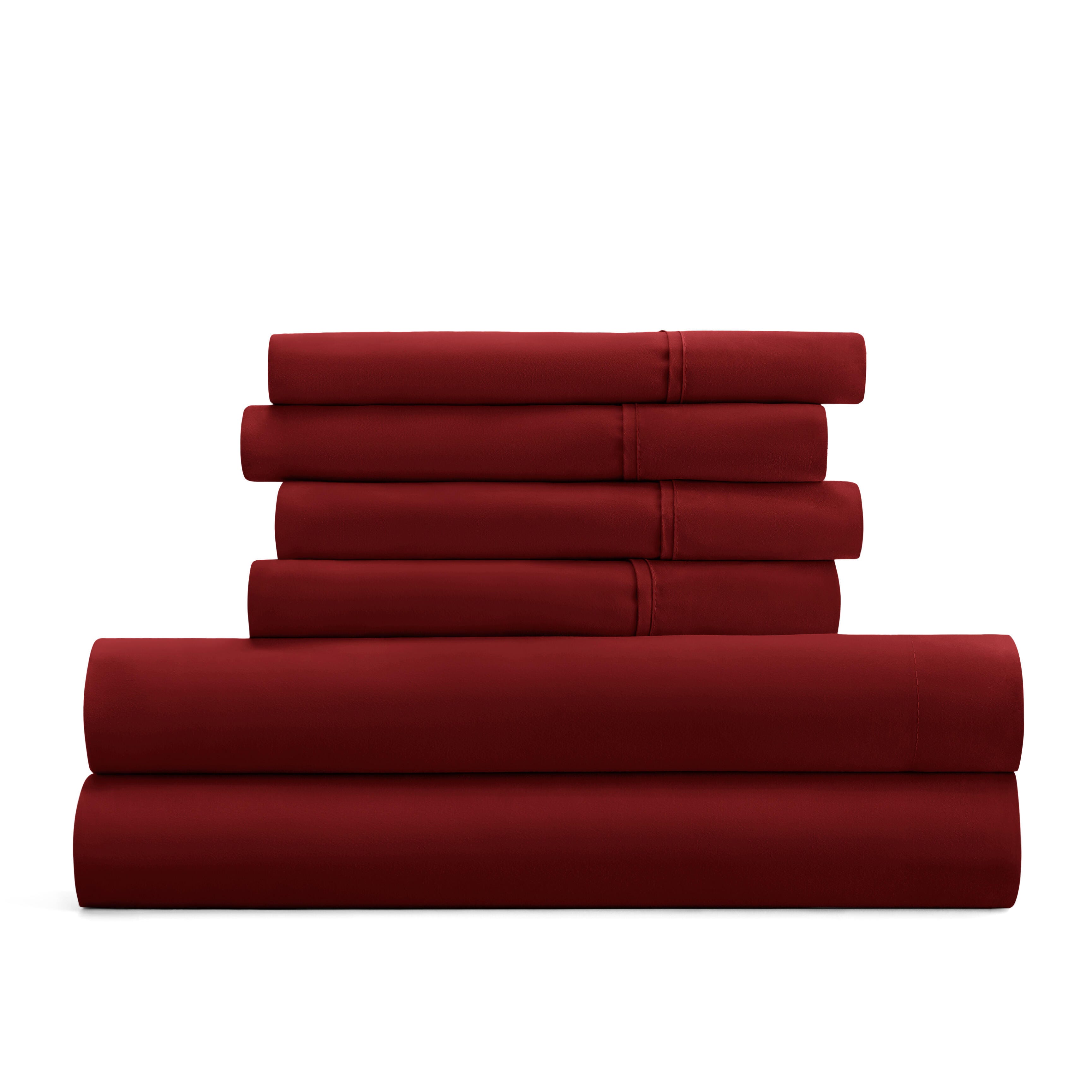 3 Piece Luxury Ultra Soft Twin XL Sheet Set, Burgundy, rollover
