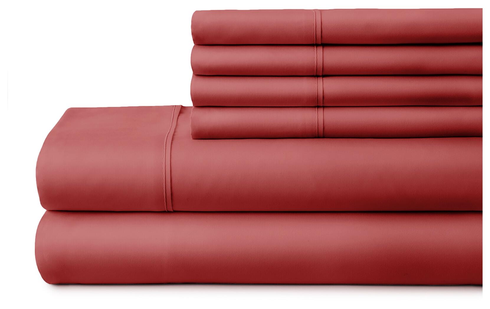3 Piece Luxury Ultra Soft Twin XL Sheet Set, Burgundy, large