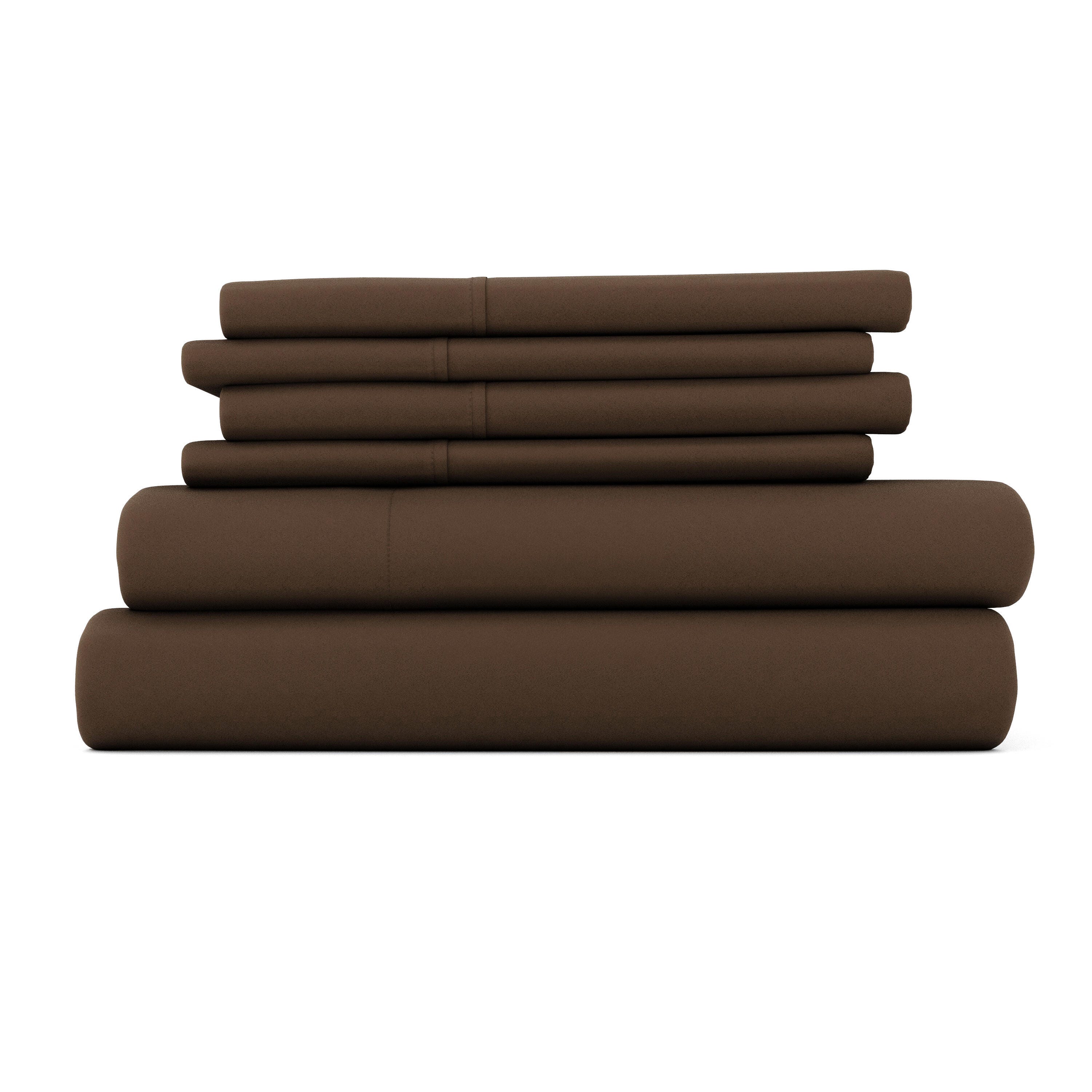 3 Piece Luxury Ultra Soft Twin XL Sheet Set, Chocolate, large