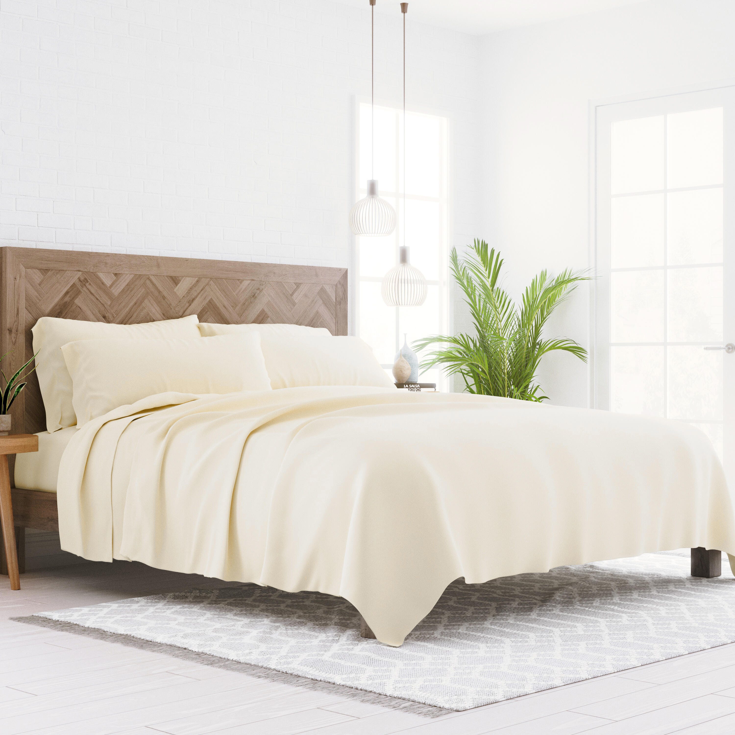 3 Piece Luxury Ultra Soft Twin XL Sheet Set, Ivory, large