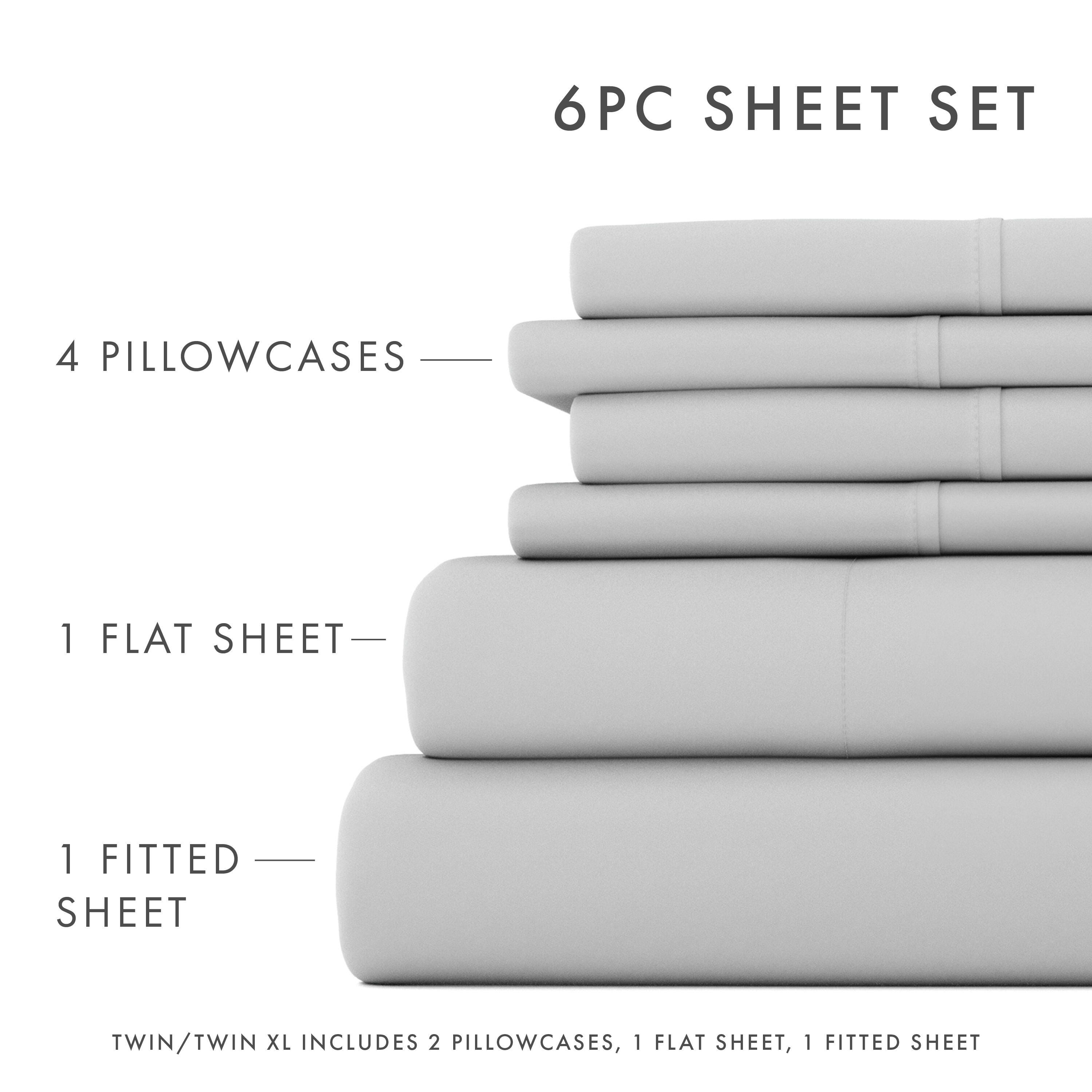 3 Piece Luxury Ultra Soft Twin XL Sheet Set, Light Gray, large