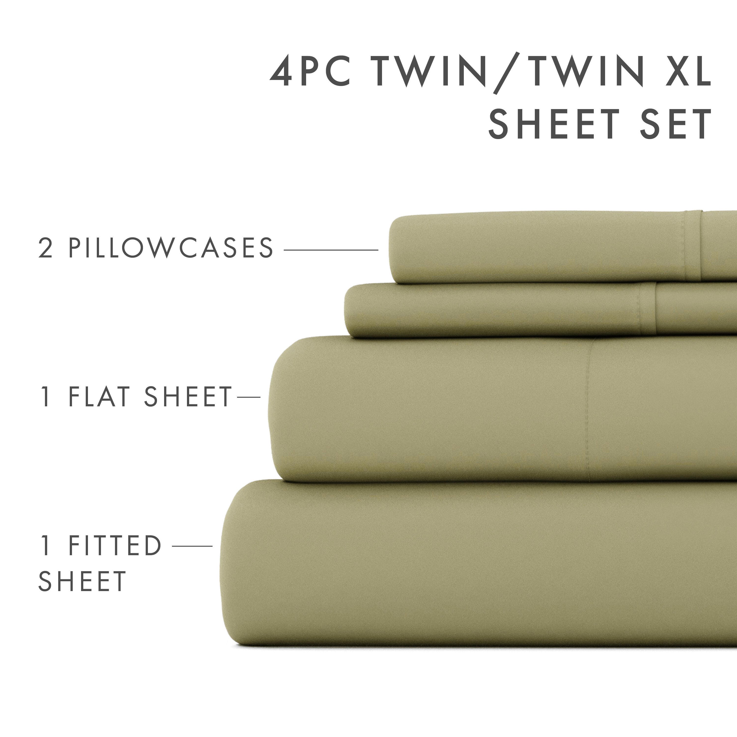 3 Piece Luxury Ultra Soft Twin XL Sheet Set, Sage, large
