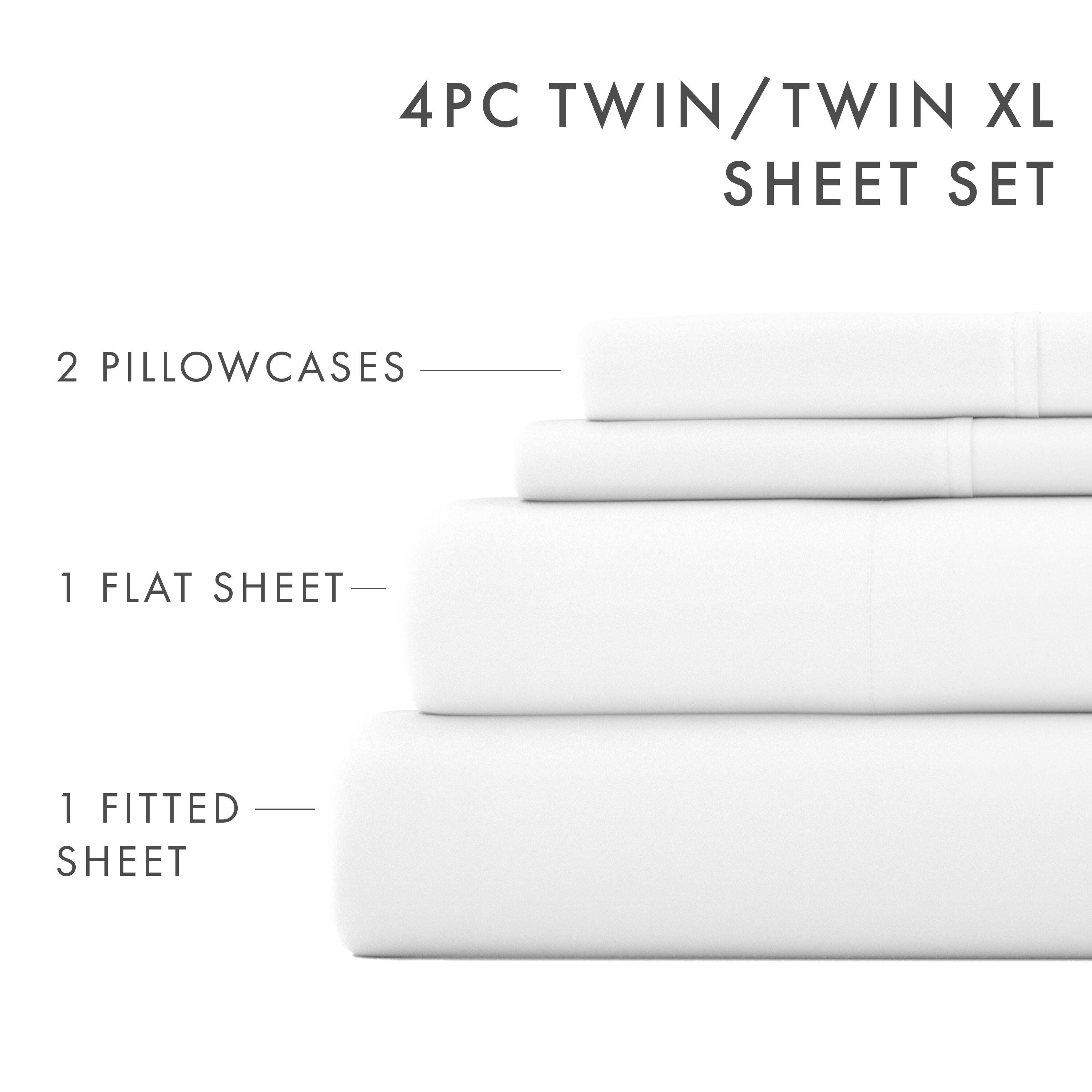 3 Piece Luxury Ultra Soft Twin XL Sheet Set, White, large