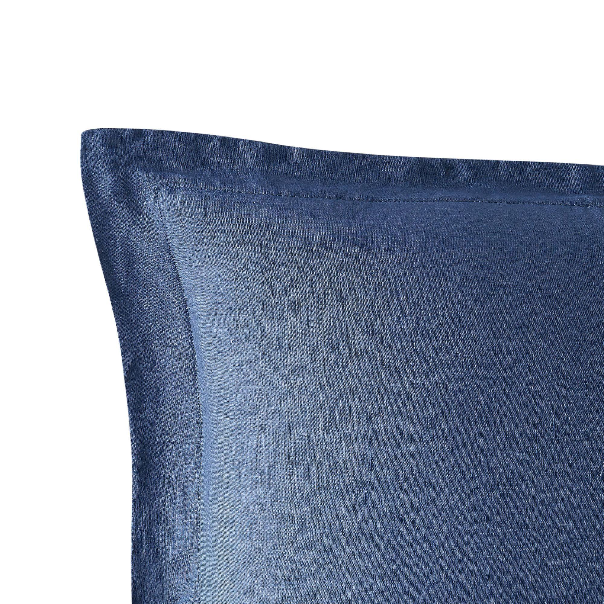 Linen Brooklyn Loom Full/Queen Duvet Set, Navy Blue, large