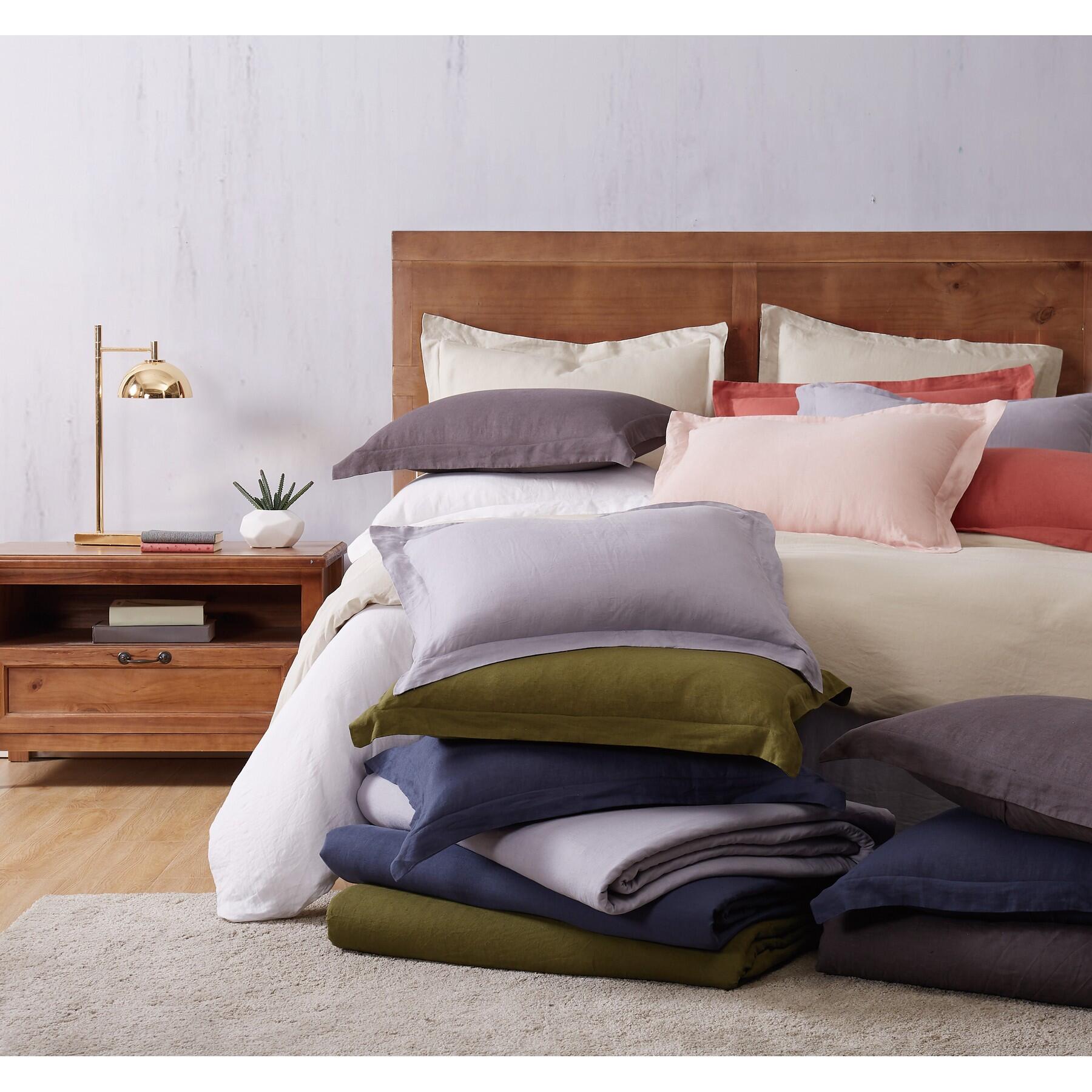 Linen Brooklyn Loom King Duvet Set, Cream, large