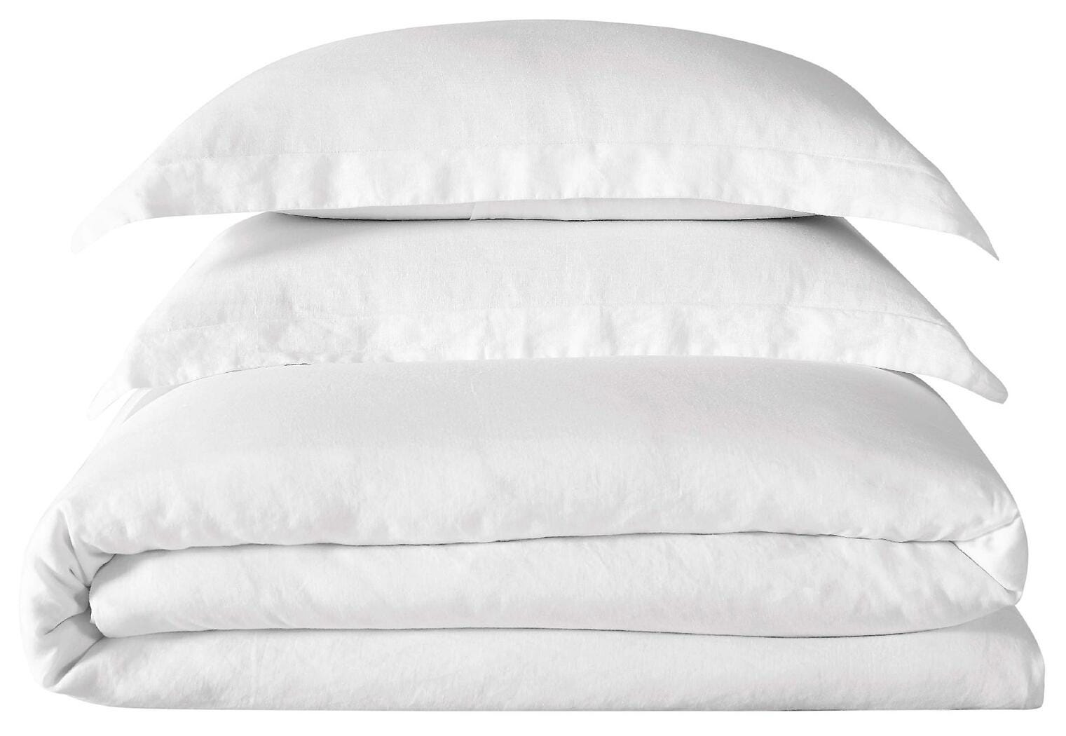 Linen Brooklyn Loom King Duvet Set, White, large