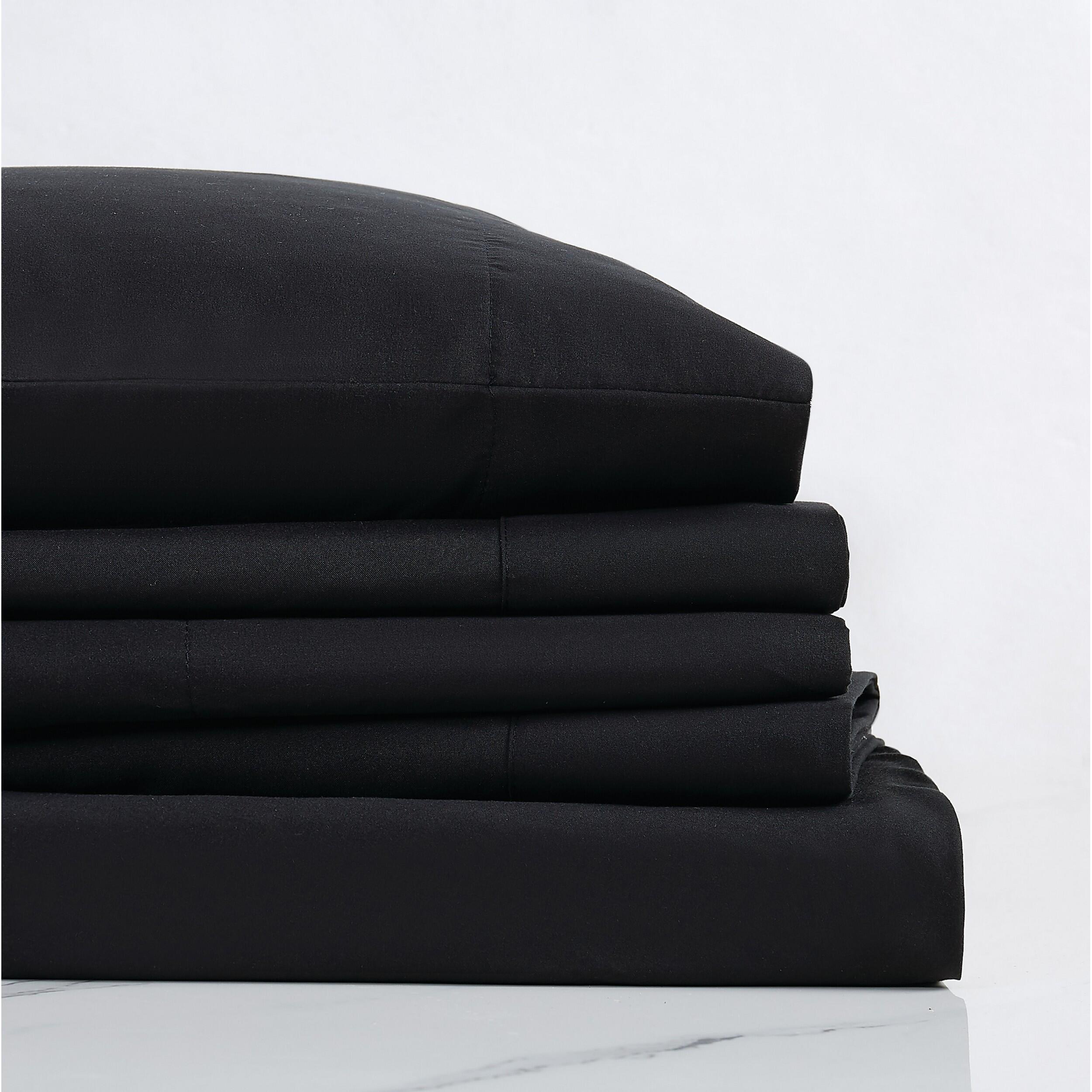 Microfiber Truly Soft Twin Sheet Set, Black, large