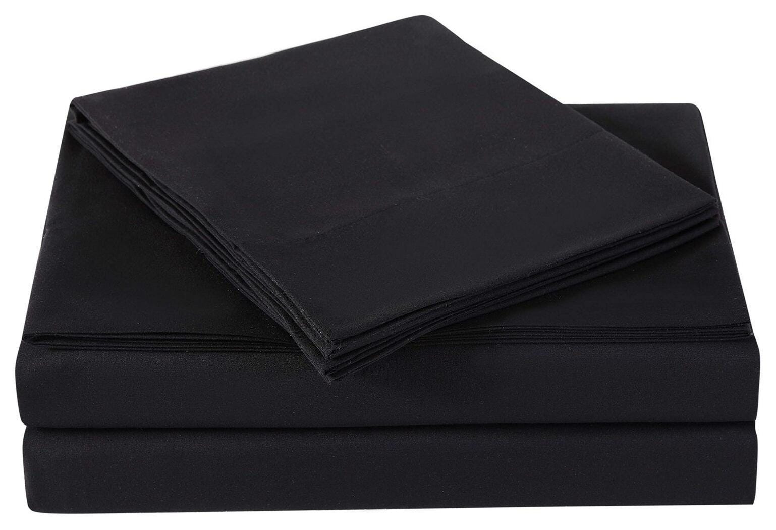Microfiber Truly Soft Twin XL Sheet Set, Black, rollover