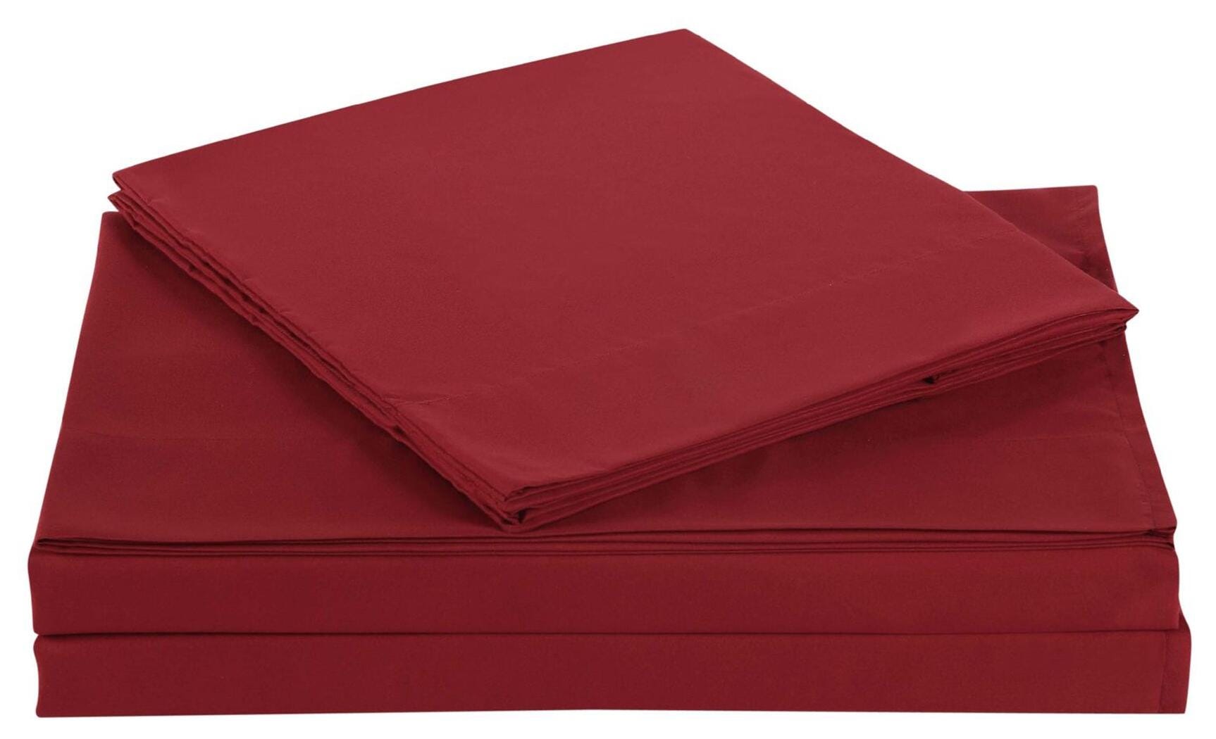Microfiber Truly Soft Queen Sheet Set, Red, rollover