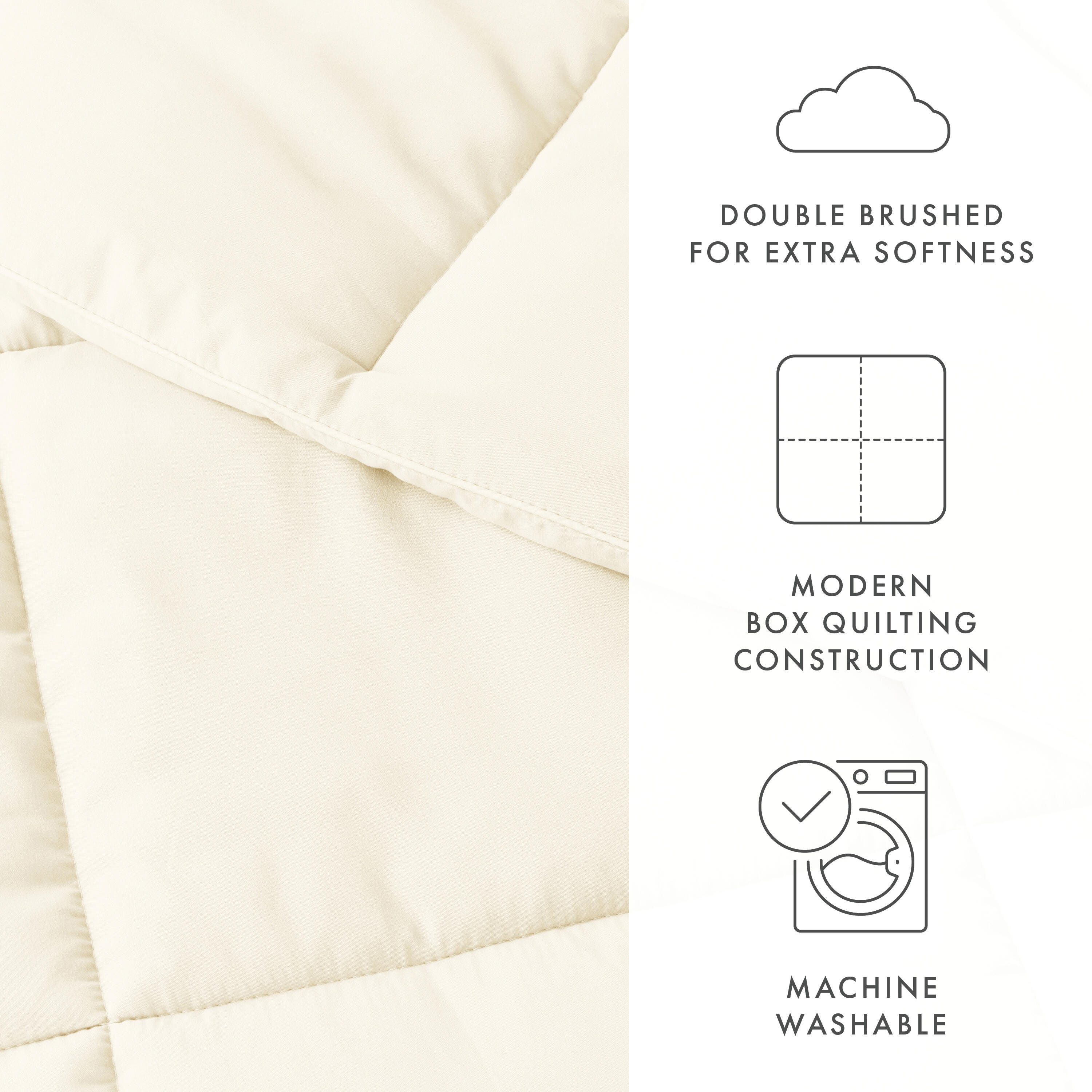 Microfiber King/California King Premium Down Alternative Comforter, Ivory, large