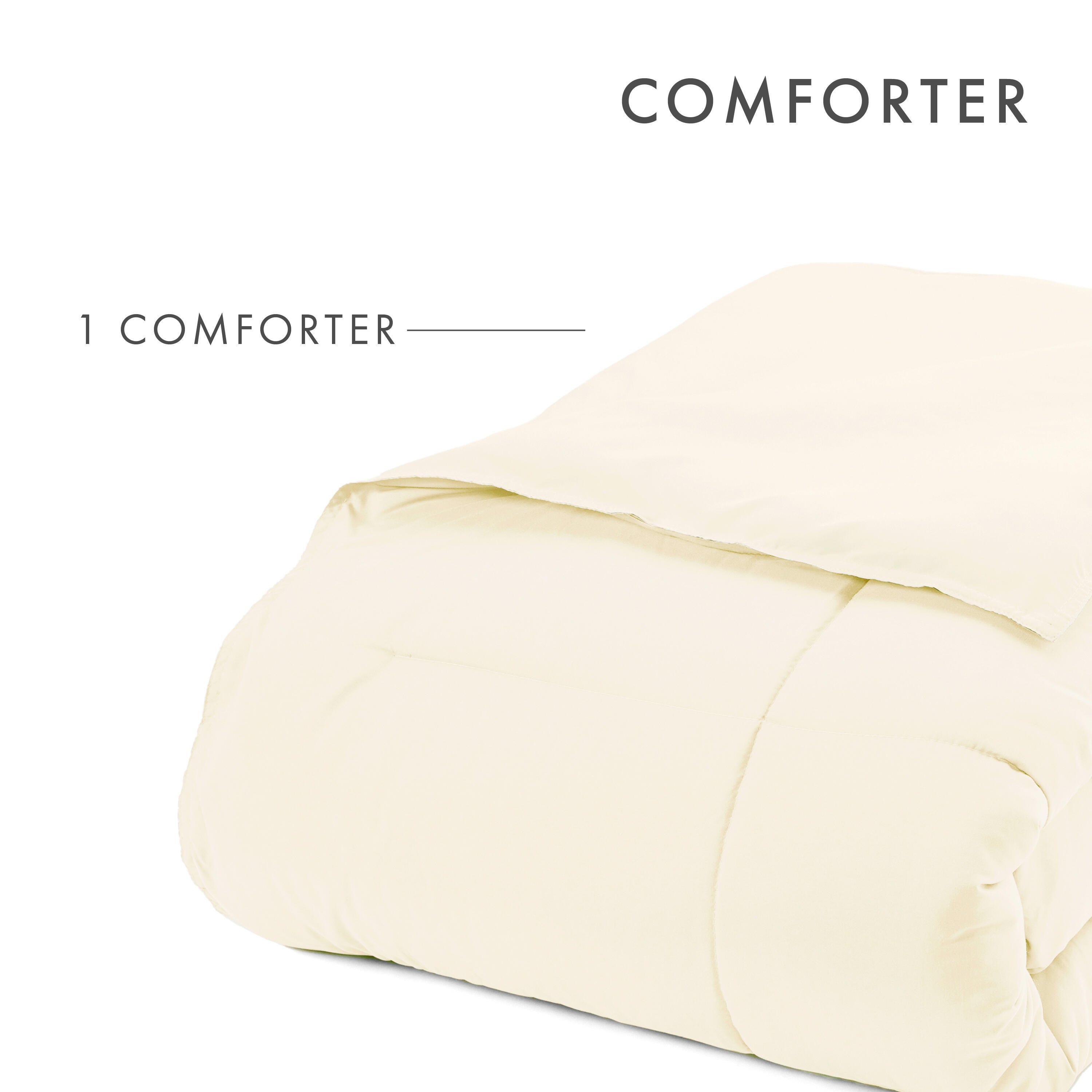 Microfiber King/California King Premium Down Alternative Comforter, Ivory, large
