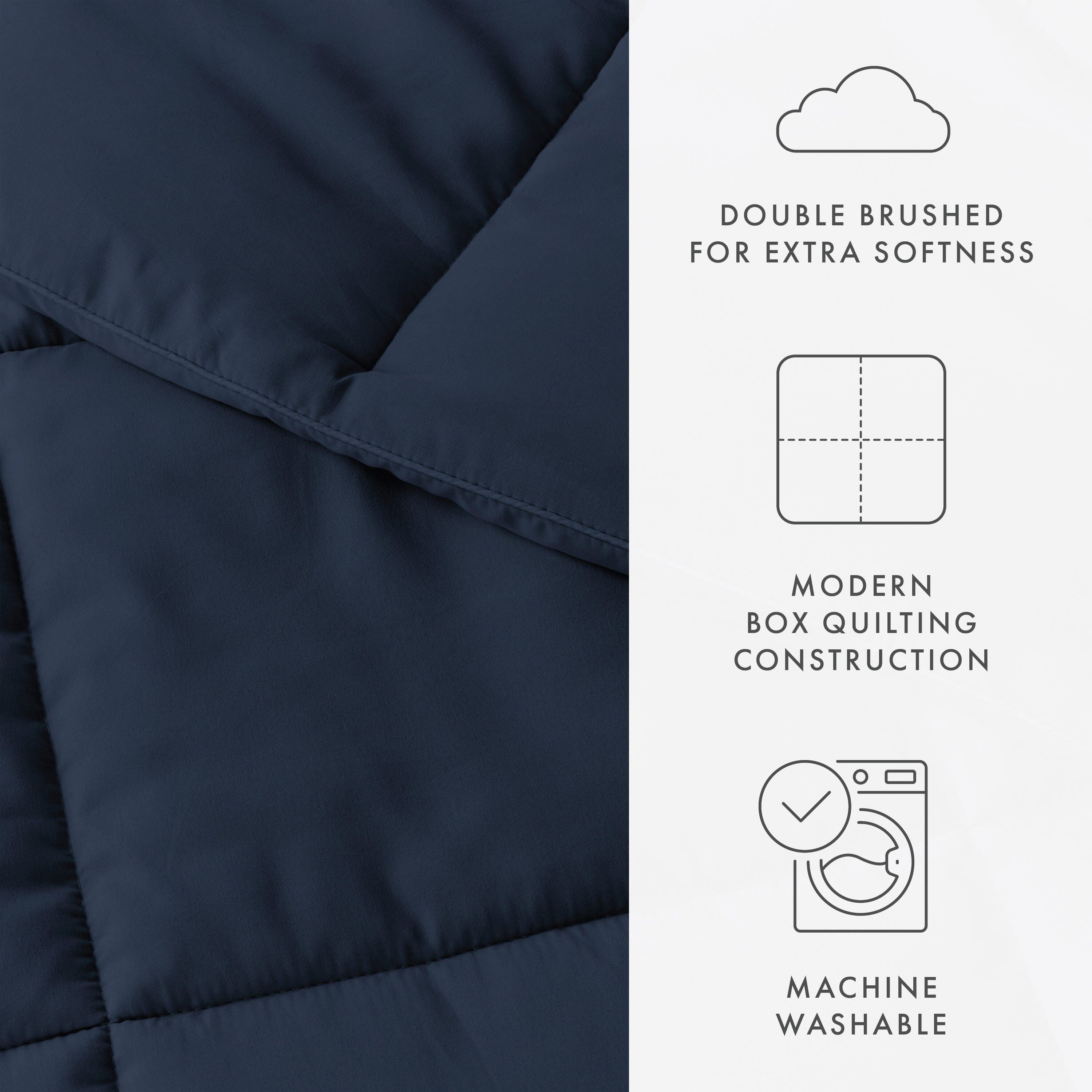 Microfiber King/California King Premium Down Alternative Comforter, Navy, large