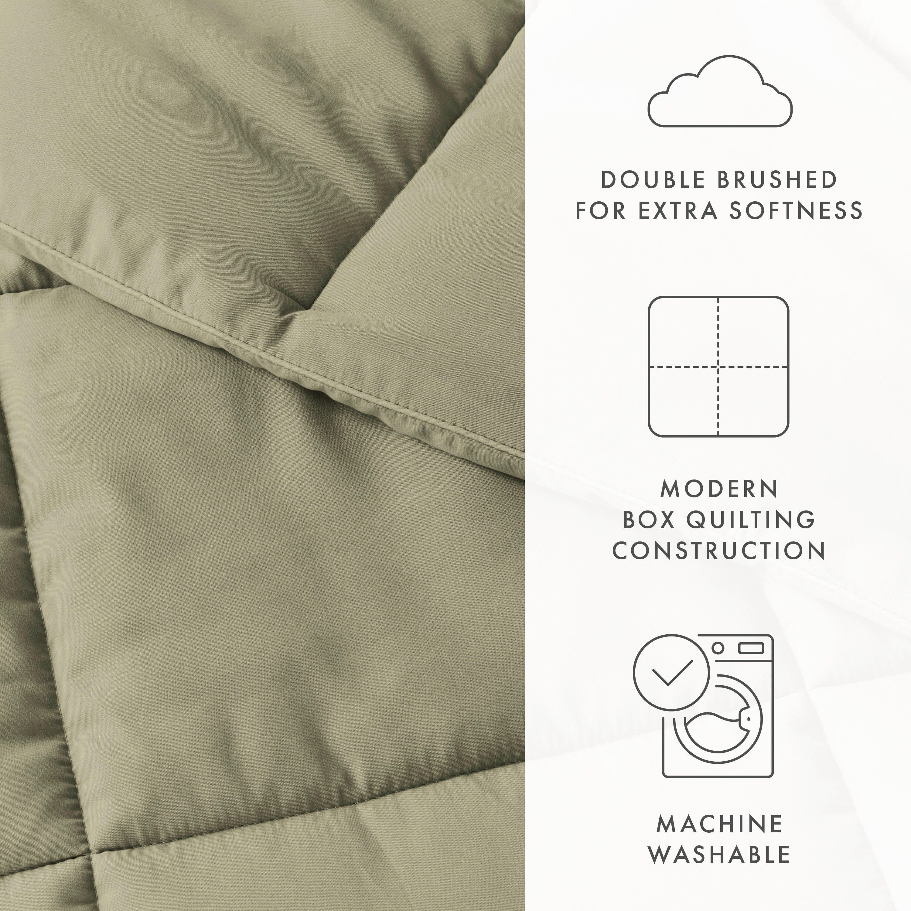 Microfiber Full/Queen Premium Down Alternative Comforter, Sage, large
