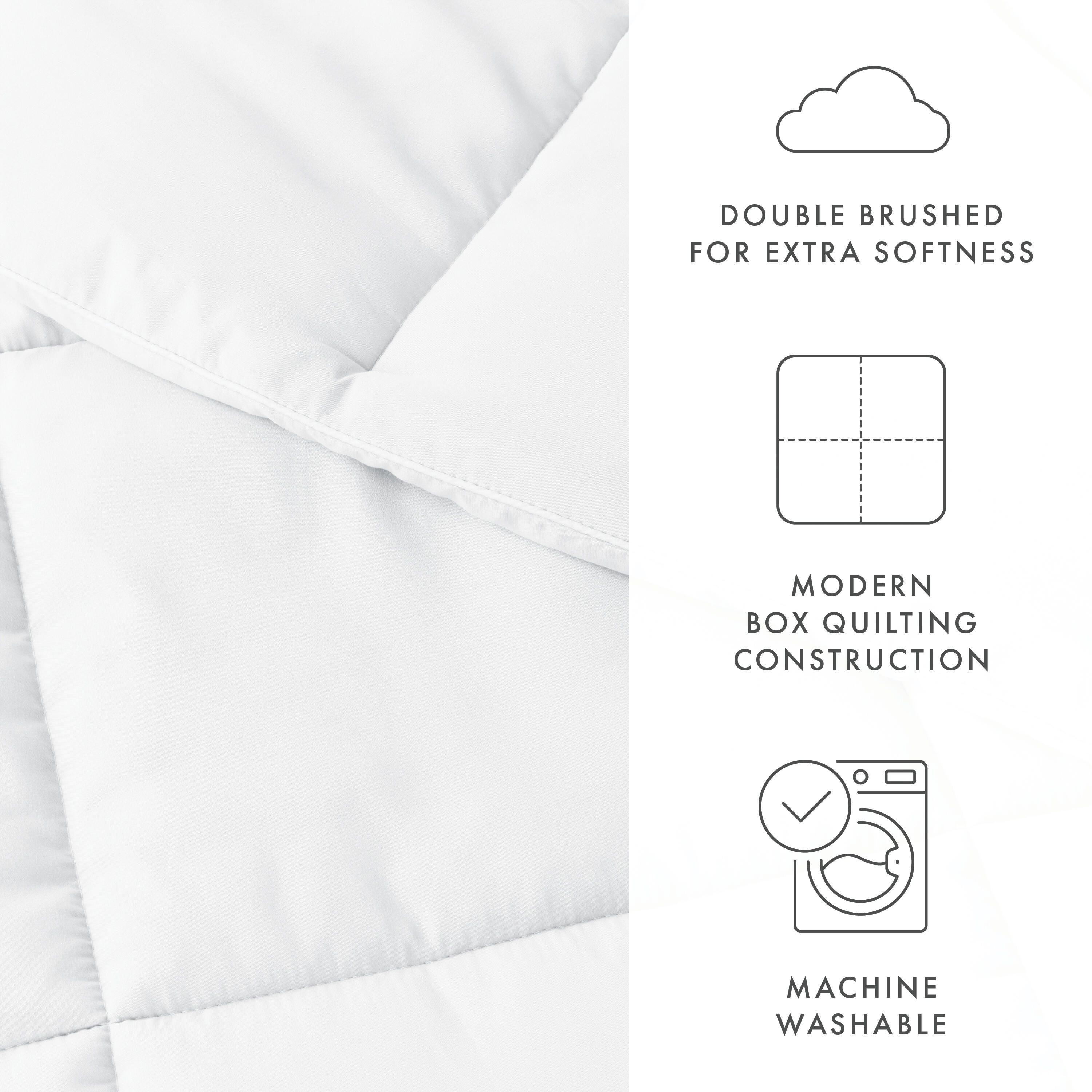 Microfiber Full/Queen Premium Down Alternative Comforter, White, large