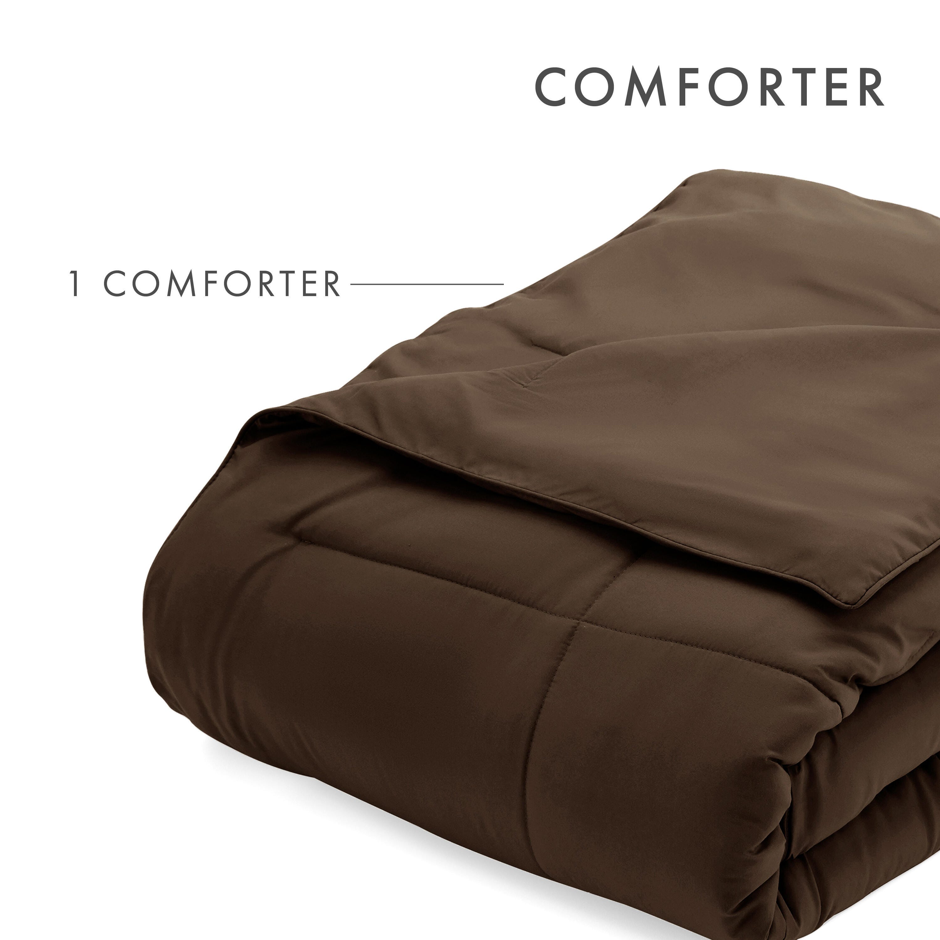 Microfiber Twin/Twin XL Premium Down Alternative Comforter, Chocolate, large