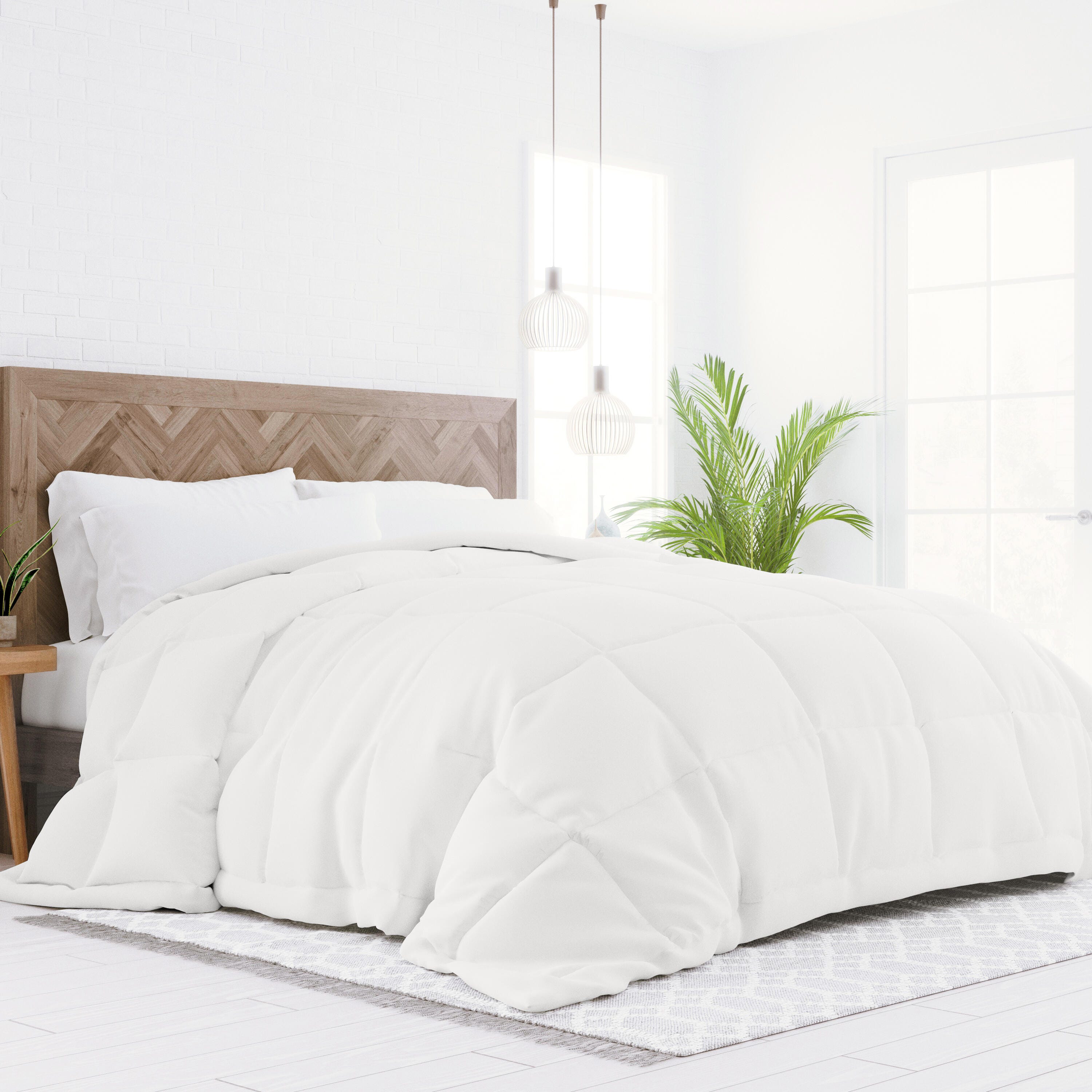 Microfiber Twin/Twin XL Premium Down Alternative Comforter, White, large
