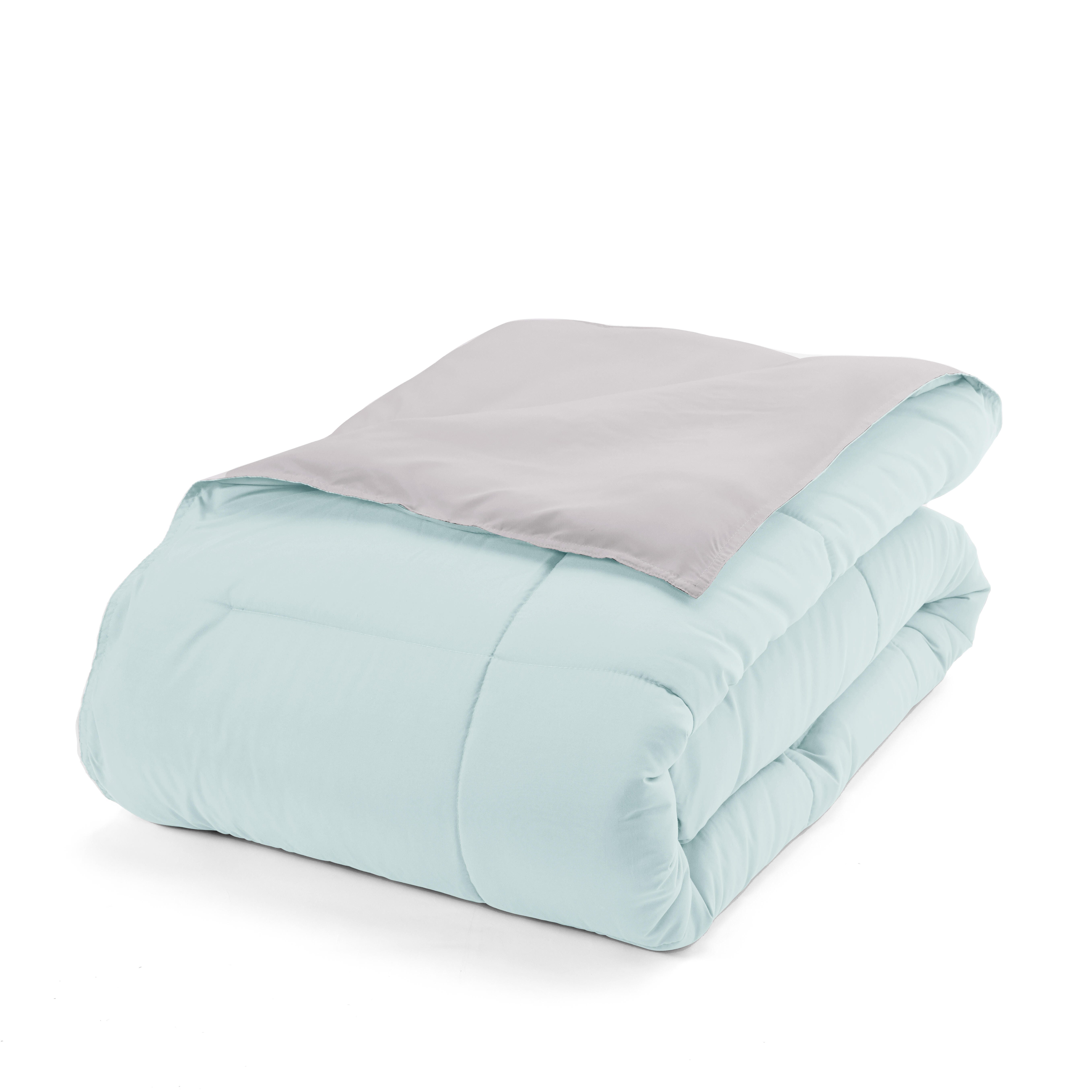 Reversible King/California King Down Alternative Comforter, Aqua/Gray, large