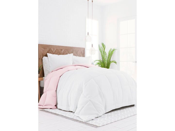 Reversible King/California King Down Alternative Comforter, Blush/White, large