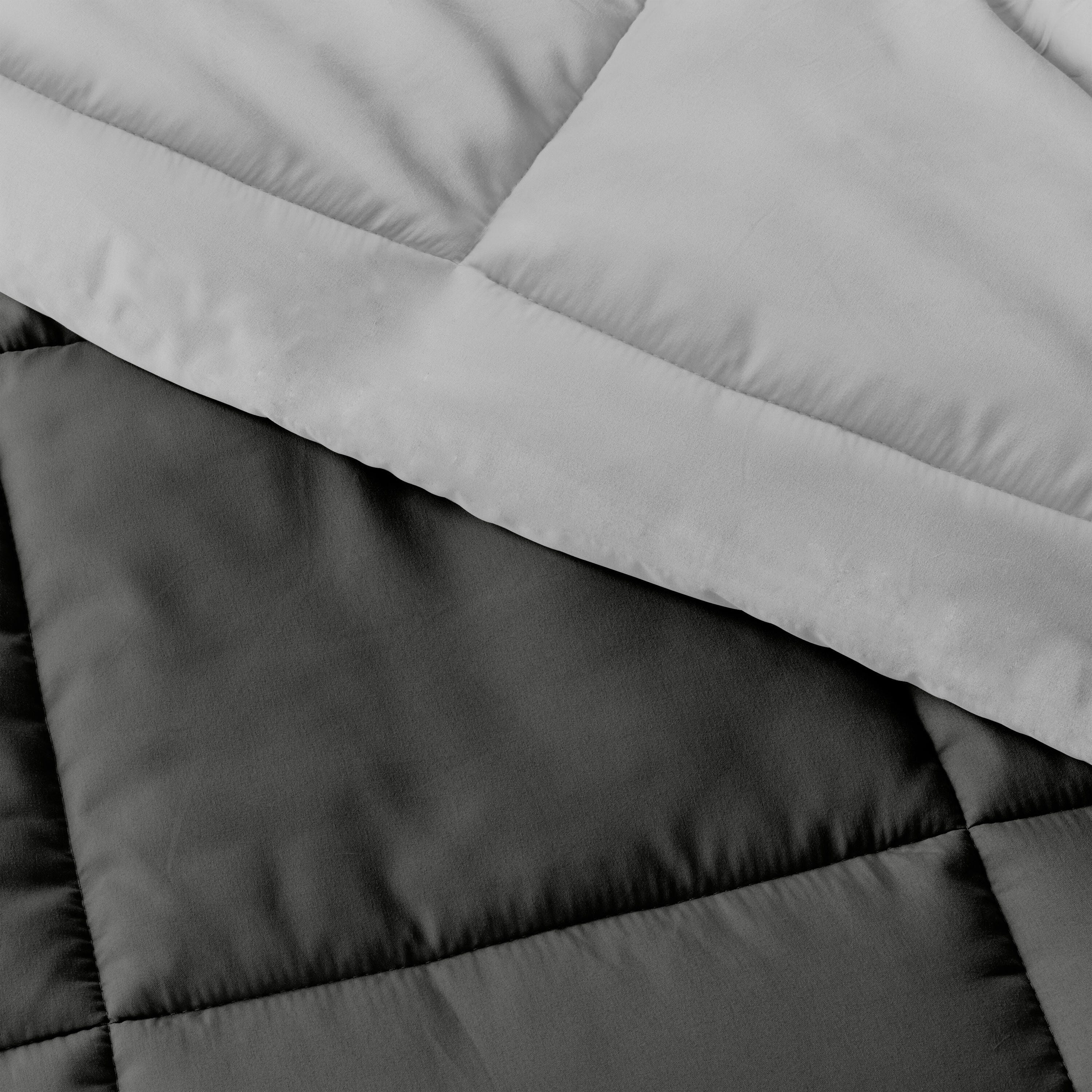 Reversible King/California King Down Alternative Comforter, Charcoal/Ash, large