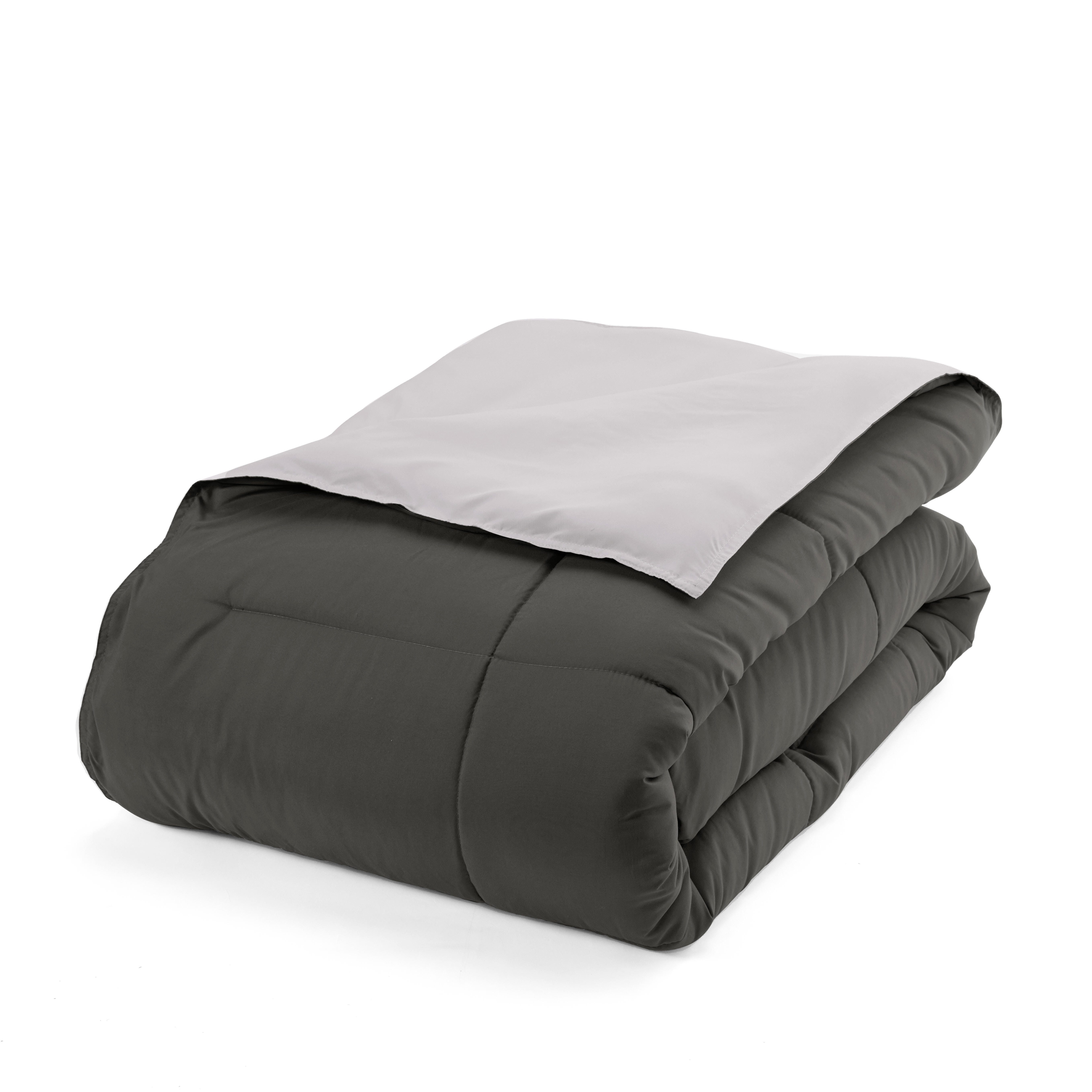 Reversible King/California King Down Alternative Comforter, Charcoal/Ash, large