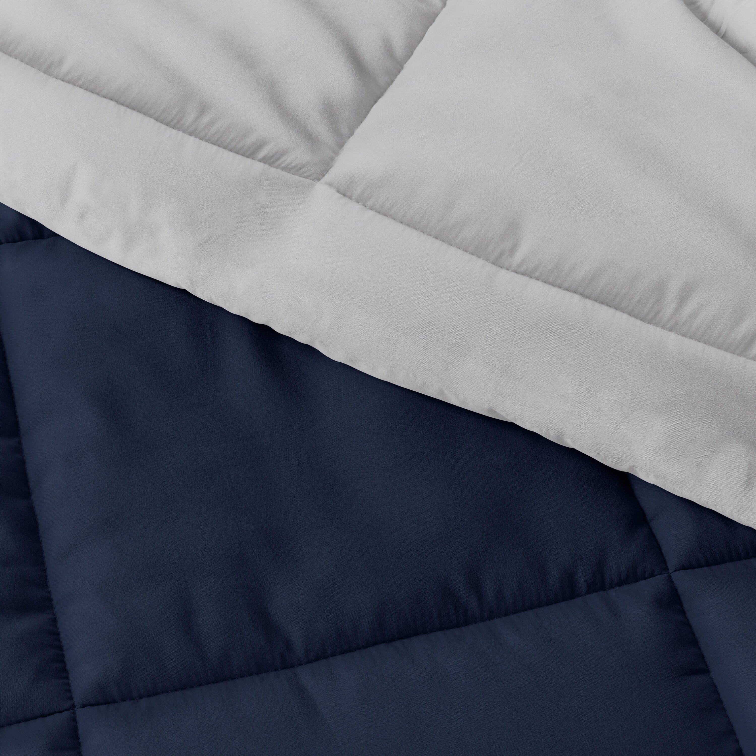 Reversible King/California King Down Alternative Comforter, Navy/Gray, large