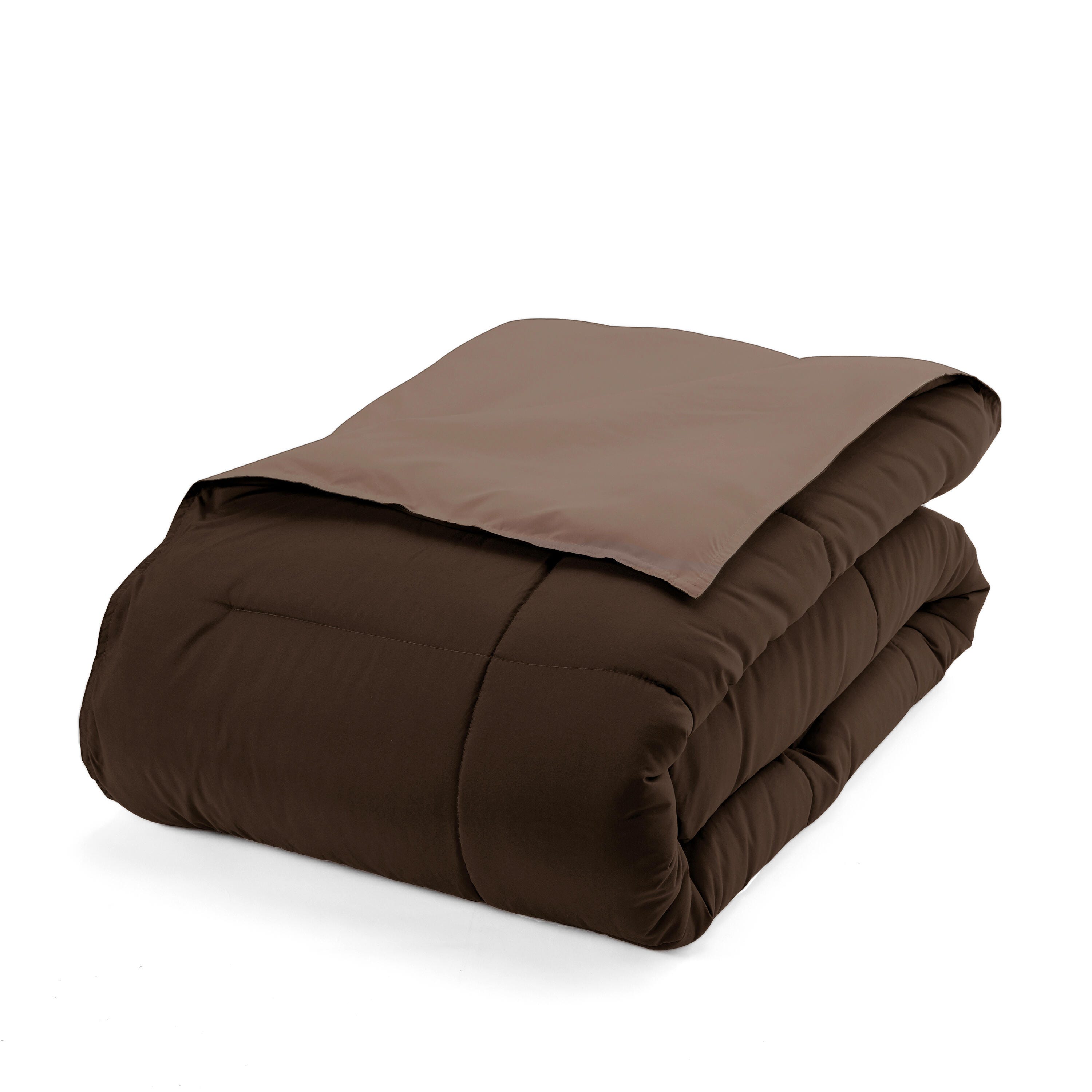 Reversible King/California King Down Alternative Comforter, Chocolate/Taupe, large