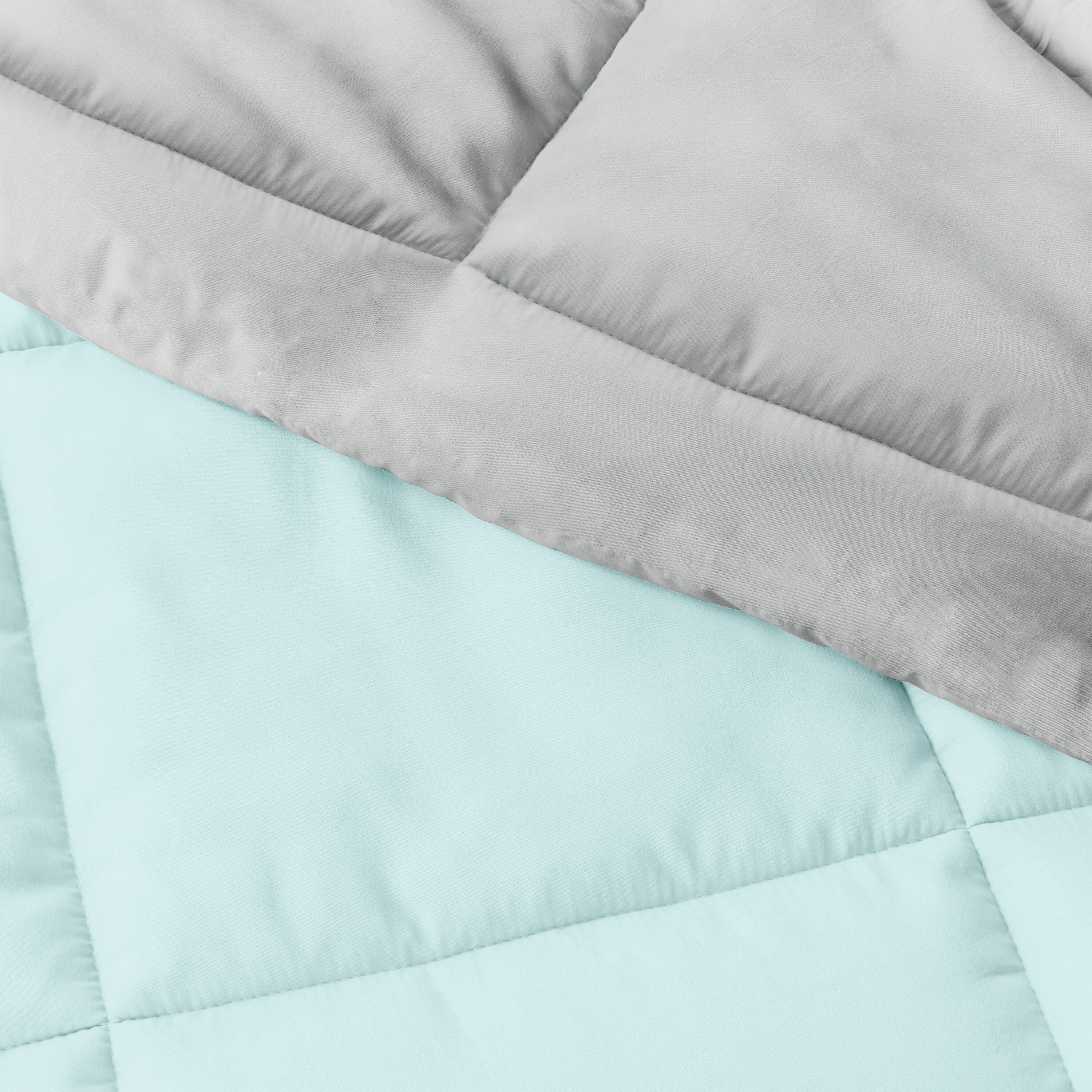 Reversible King/California King Down Alternative Comforter, Aqua/Gray, large