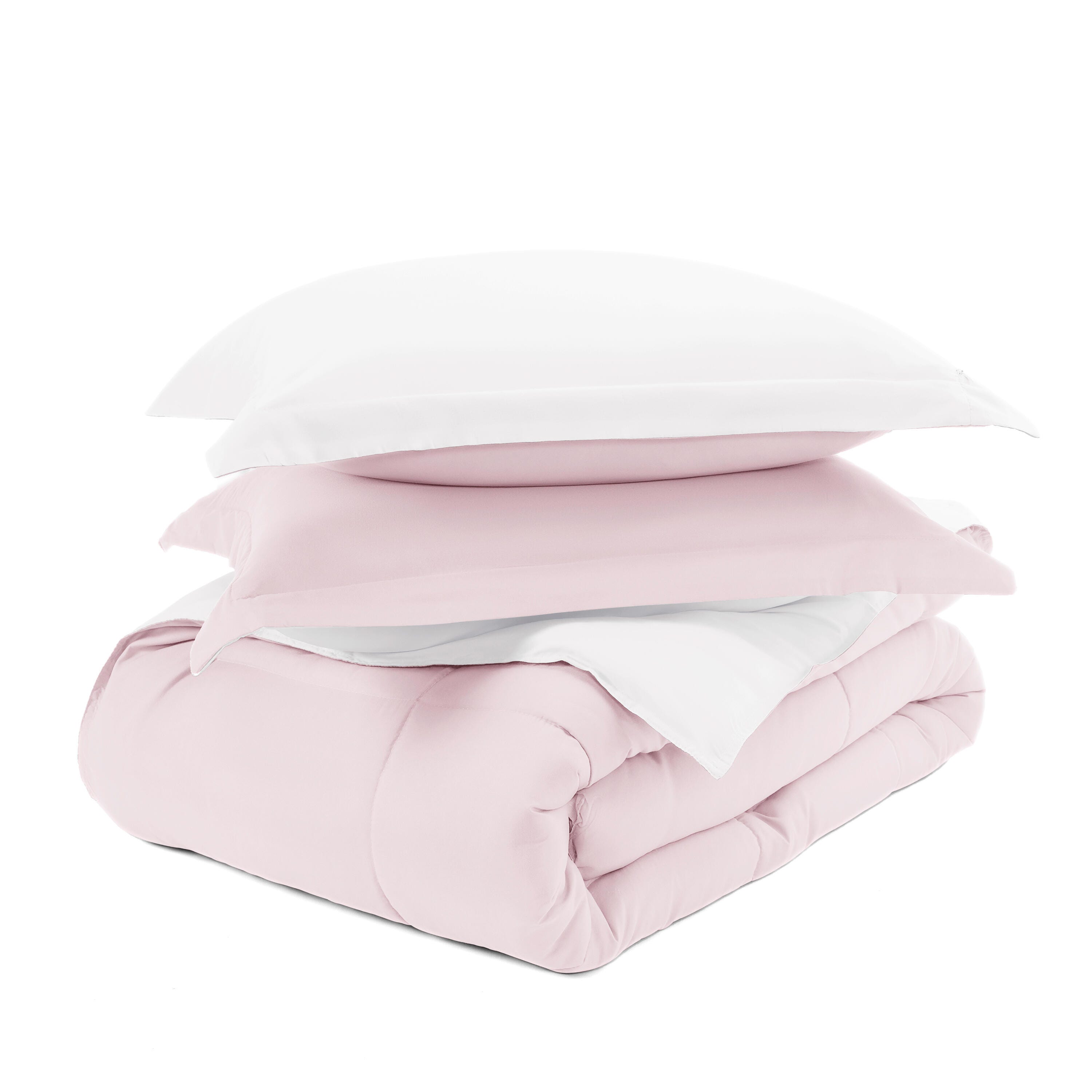 Reversible Full/Queen Premium Down Alternative Comforter, Blush/White, large