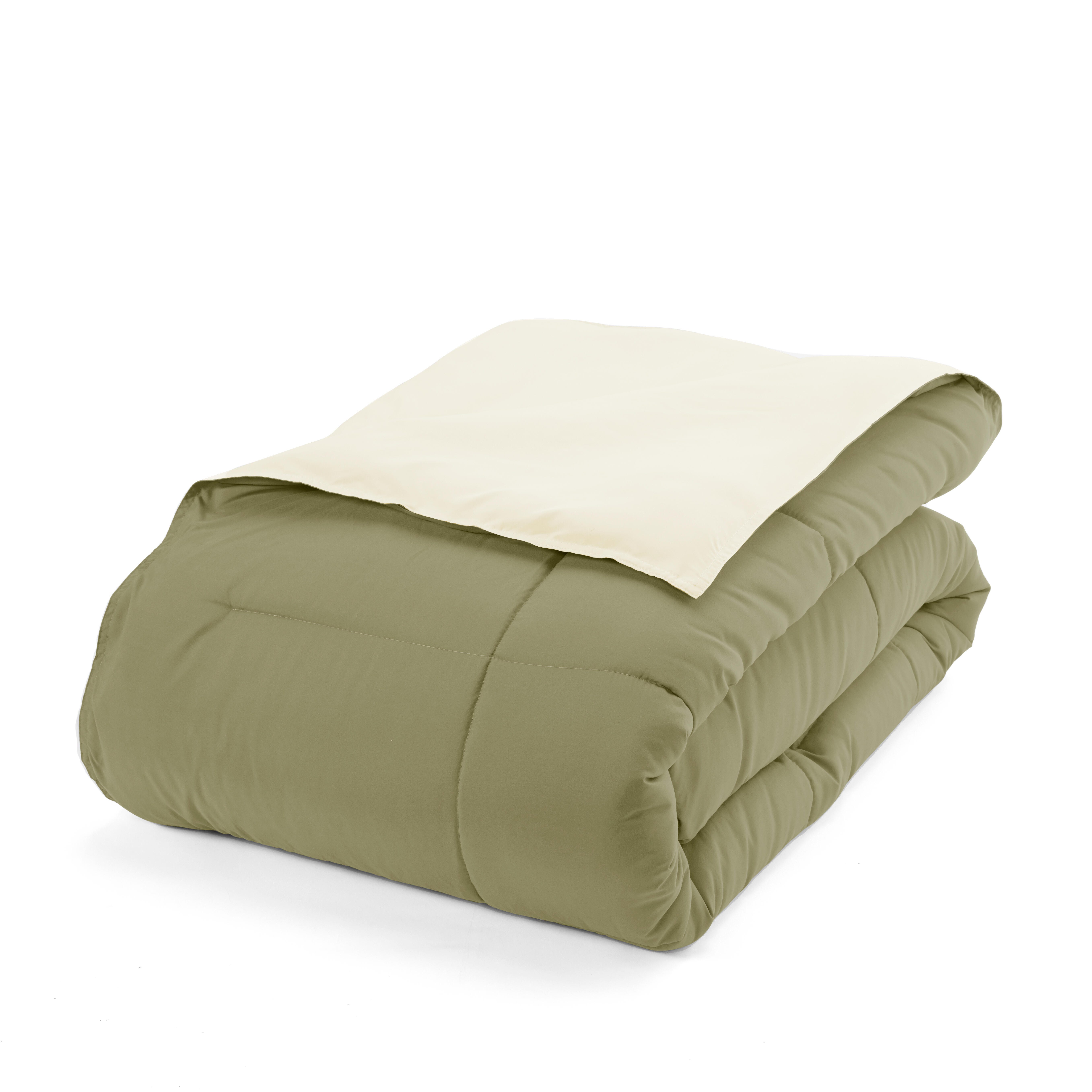 Reversible Full/Queen Premium Down Alternative Comforter, Sage/Ivory, large