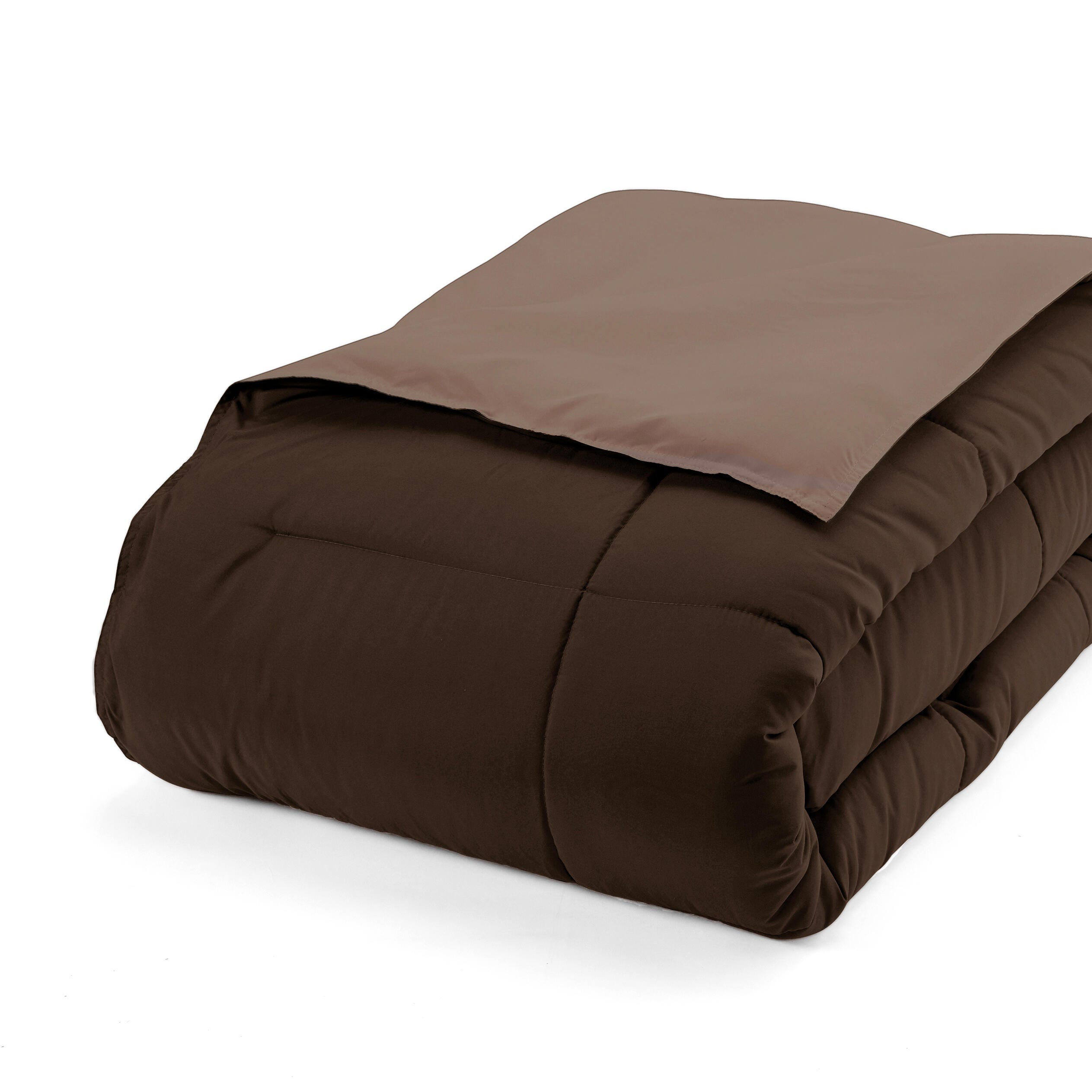 Reversible Full/Queen Premium Down Alternative Comforter, Chocolate/Taupe, large