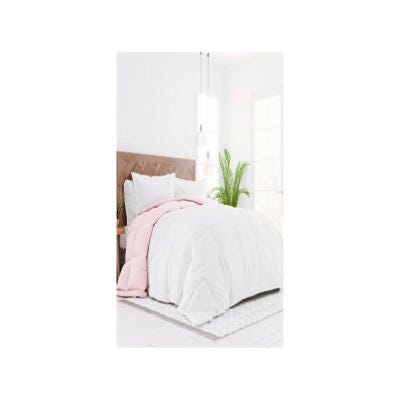Reversible Twin/Twin XL Down Alternative Comforter, Blush/White, large