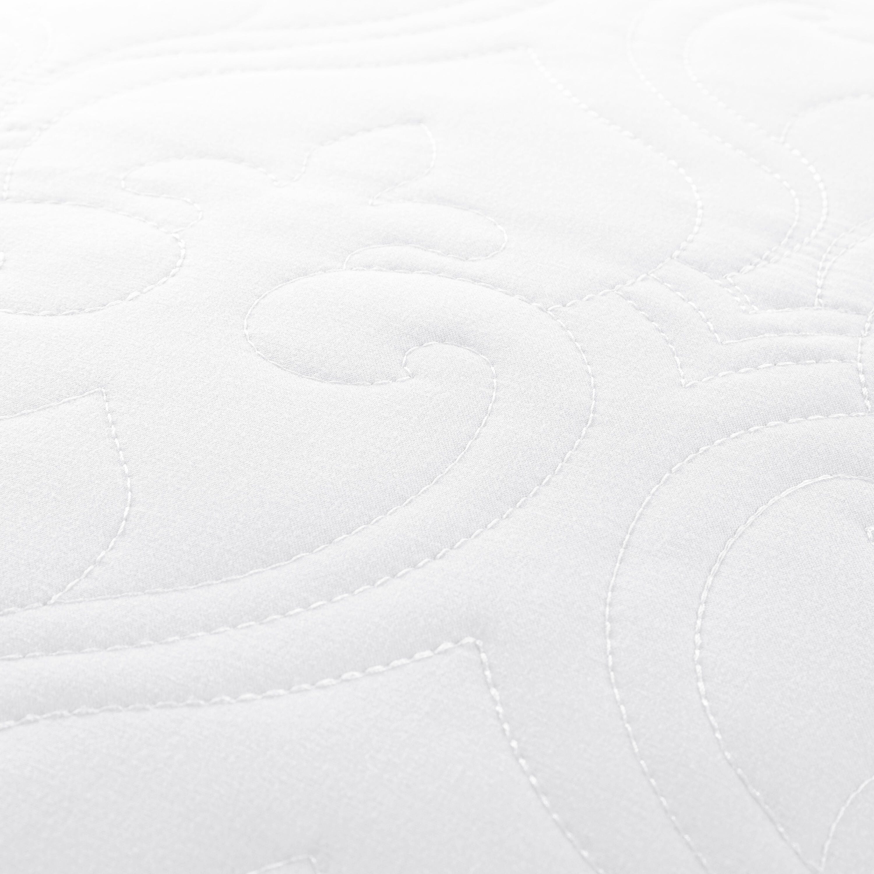 Damask Patterned 3-Piece King/California King Quilted Coverlet Set, White, large