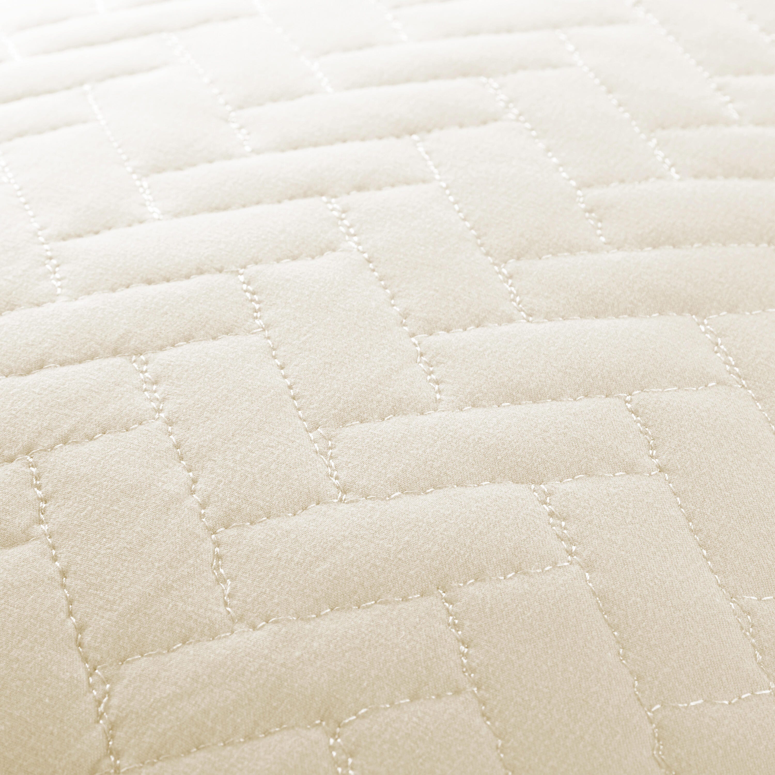 Herring Patterned 3-Piece Full/Queen Quilted Coverlet Set, Ivory, large