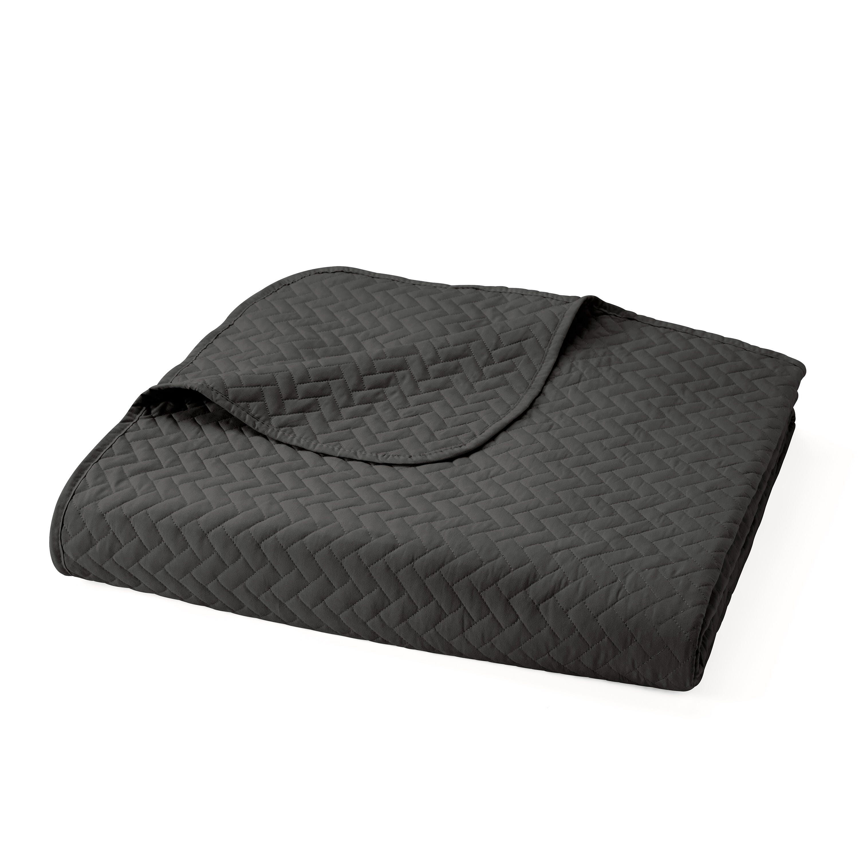 Herring Patterned 3-Piece Twin/Twin XL Quilted Coverlet Set, Gray, large