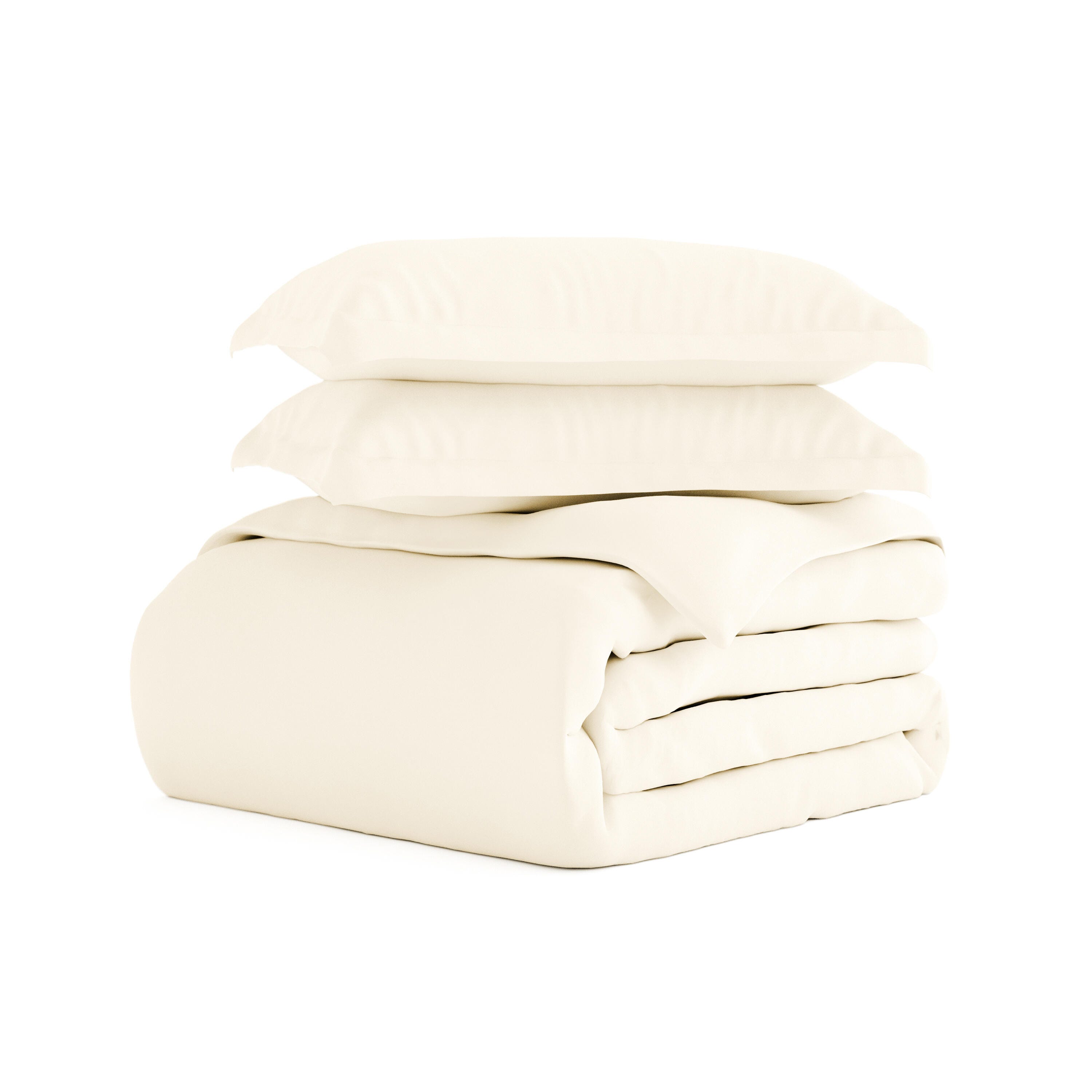 Three Piece King/California King Duvet Cover Set, Ivory, rollover