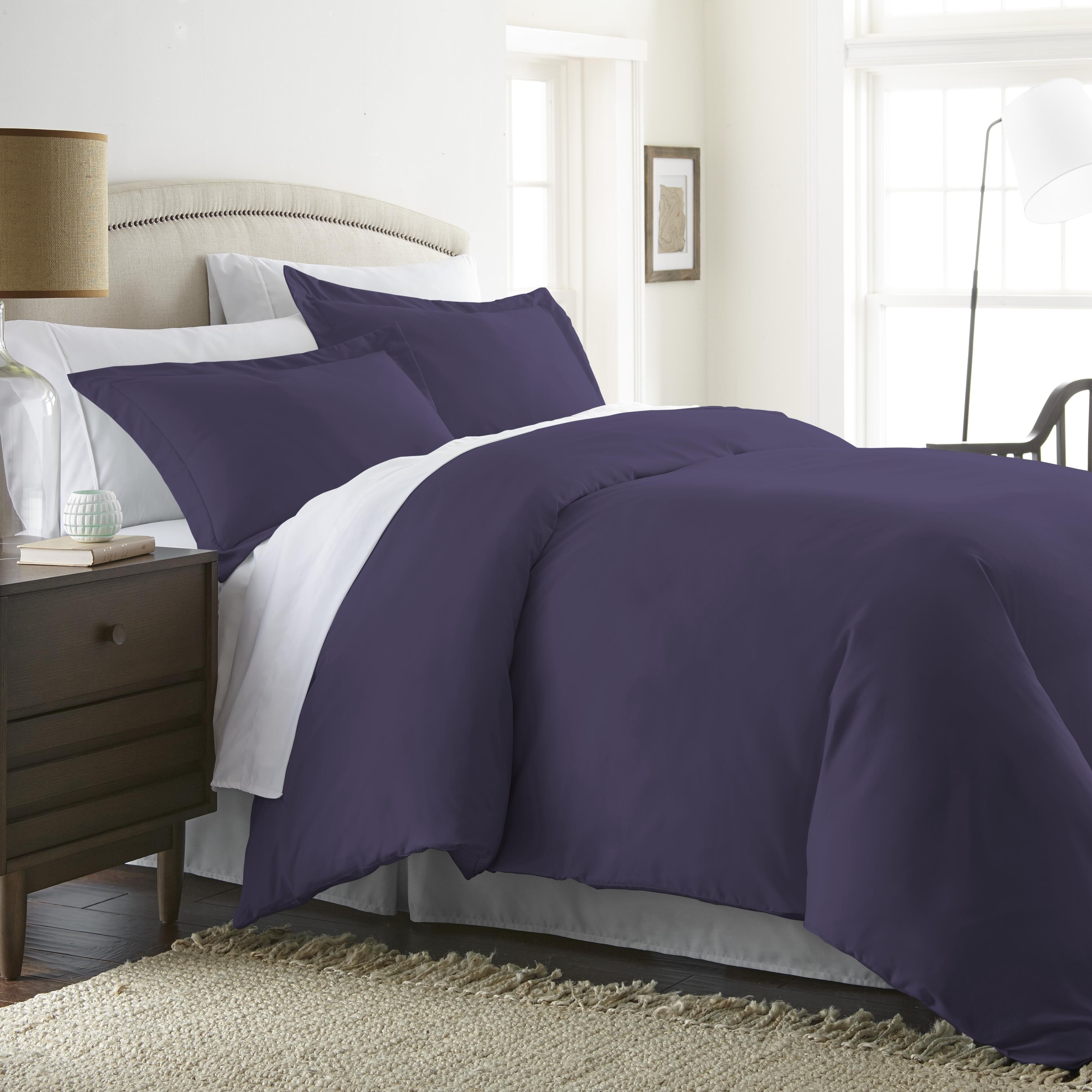 Three Piece King/California King Duvet Cover Set, Purple, large