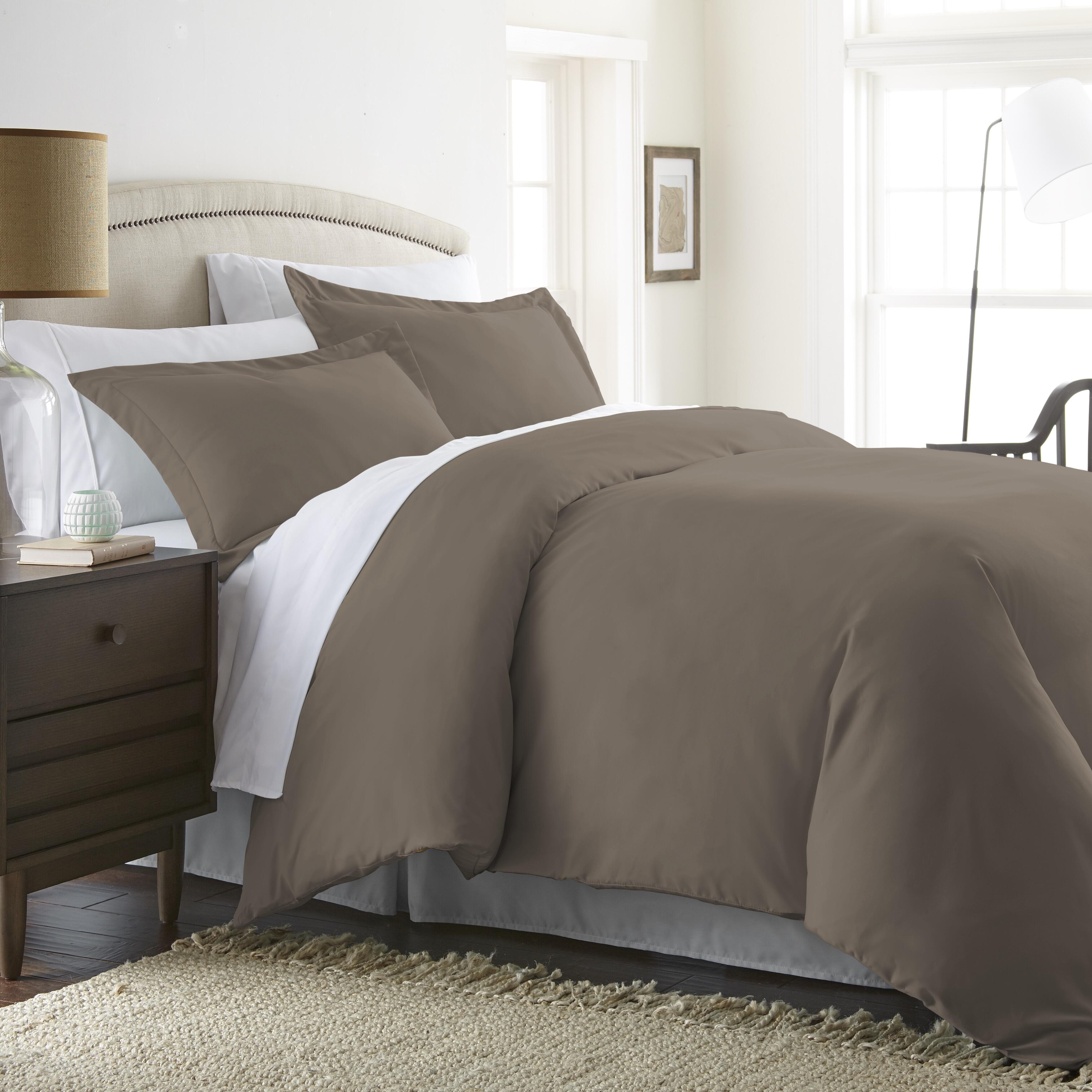 Three Piece King/California King Duvet Cover Set, Taupe, large