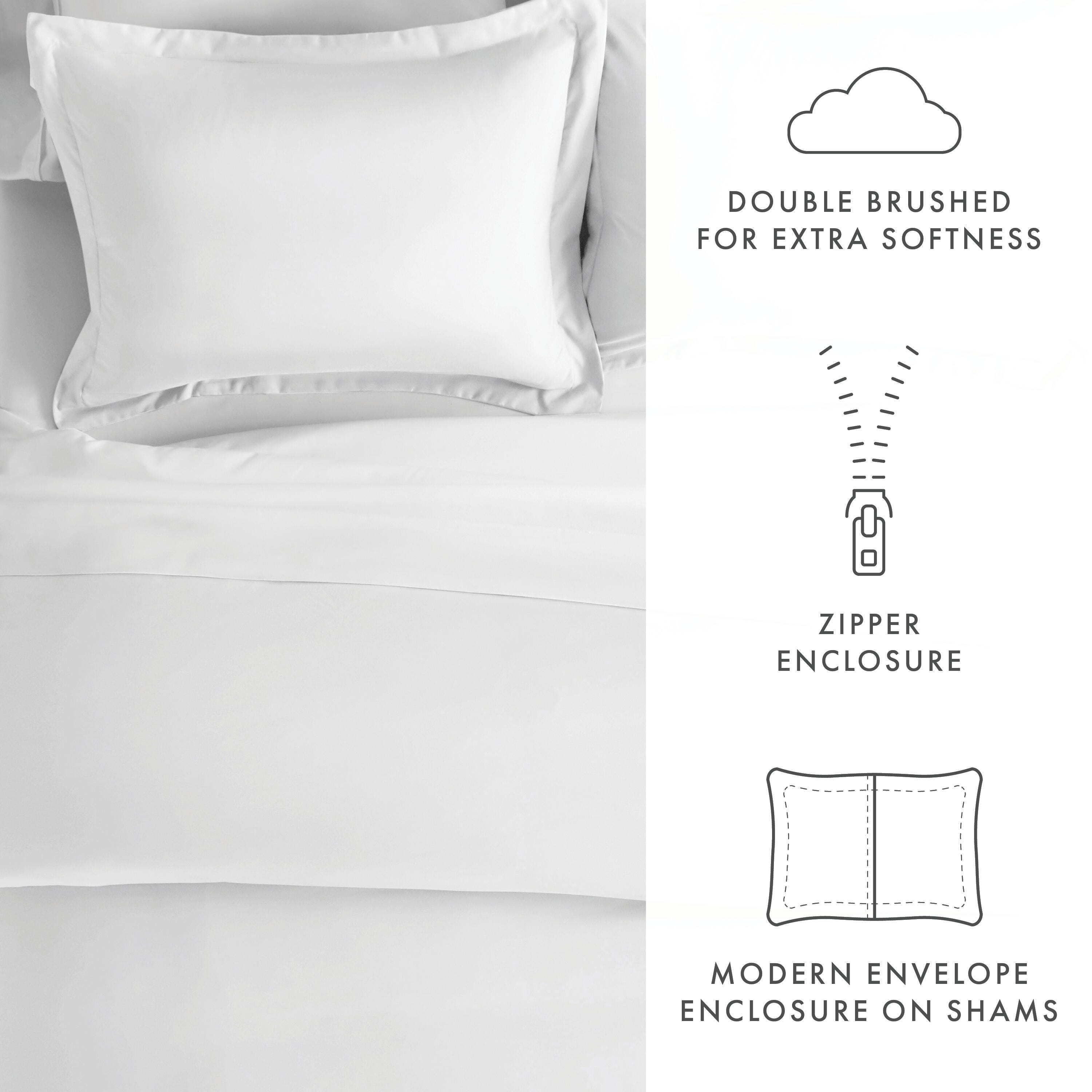 Three Piece King/California King Duvet Cover Set, White, large