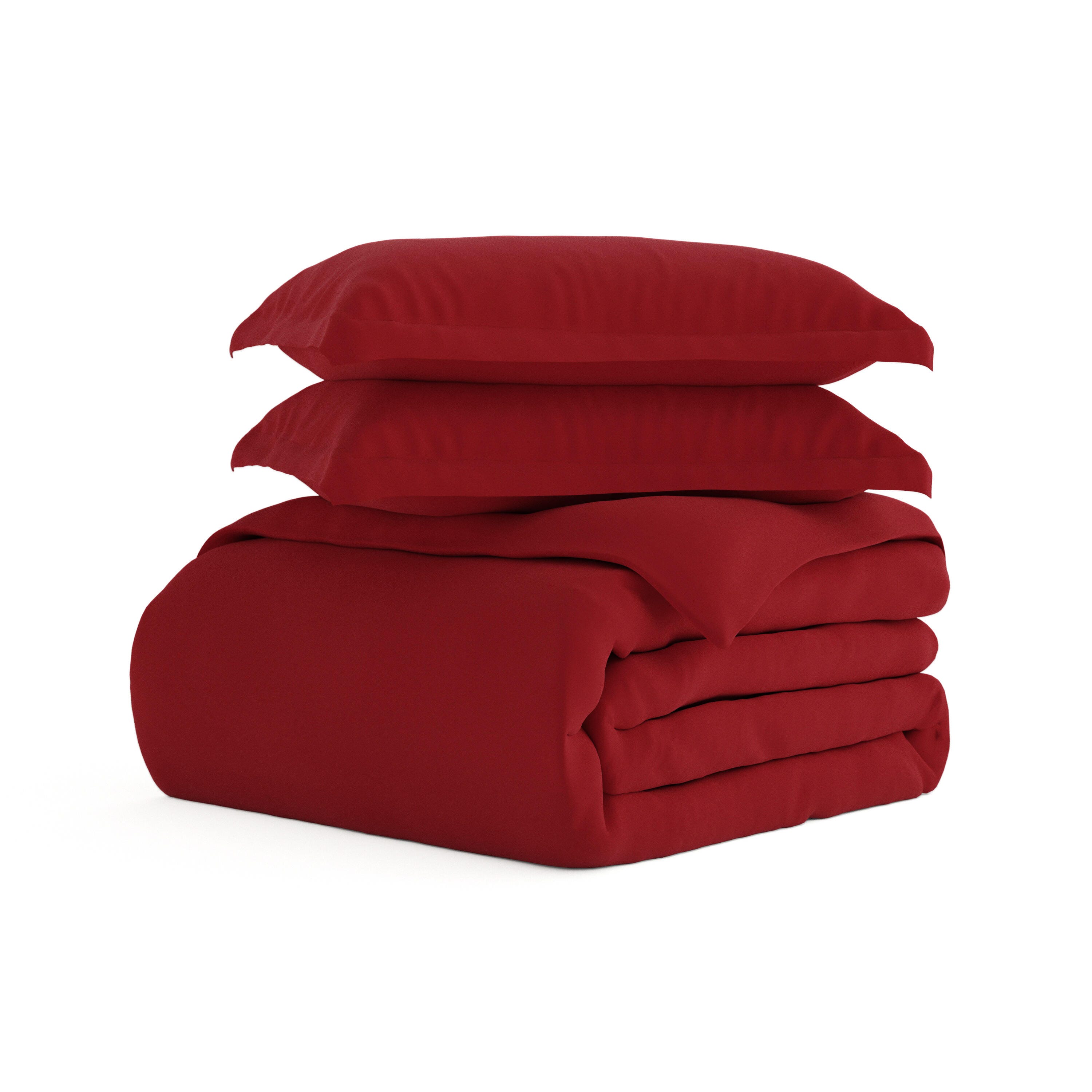 Three Piece Full/Queen Duvet Cover Set, Burgundy, rollover