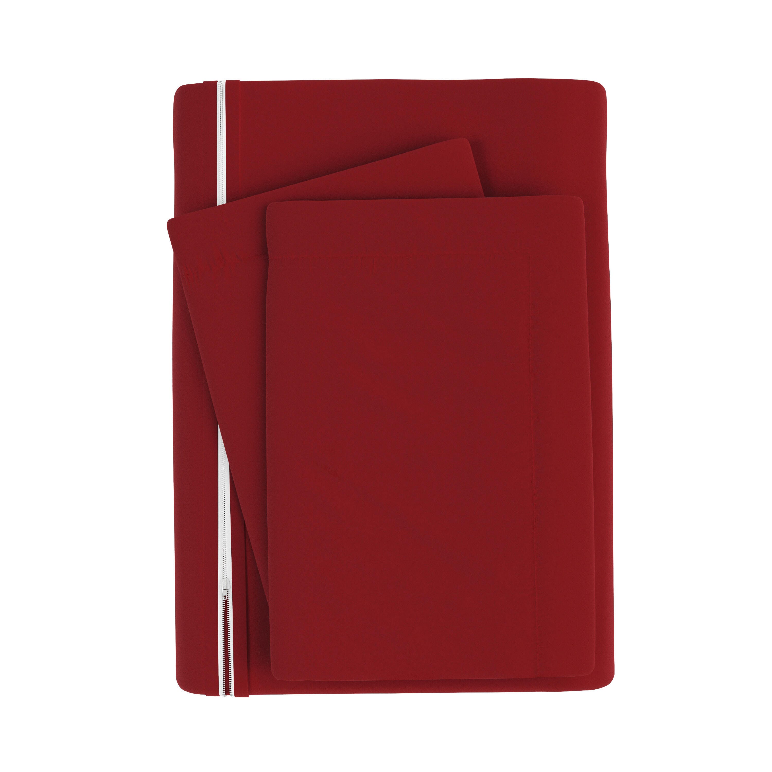 Three Piece Full/Queen Duvet Cover Set, Burgundy, large