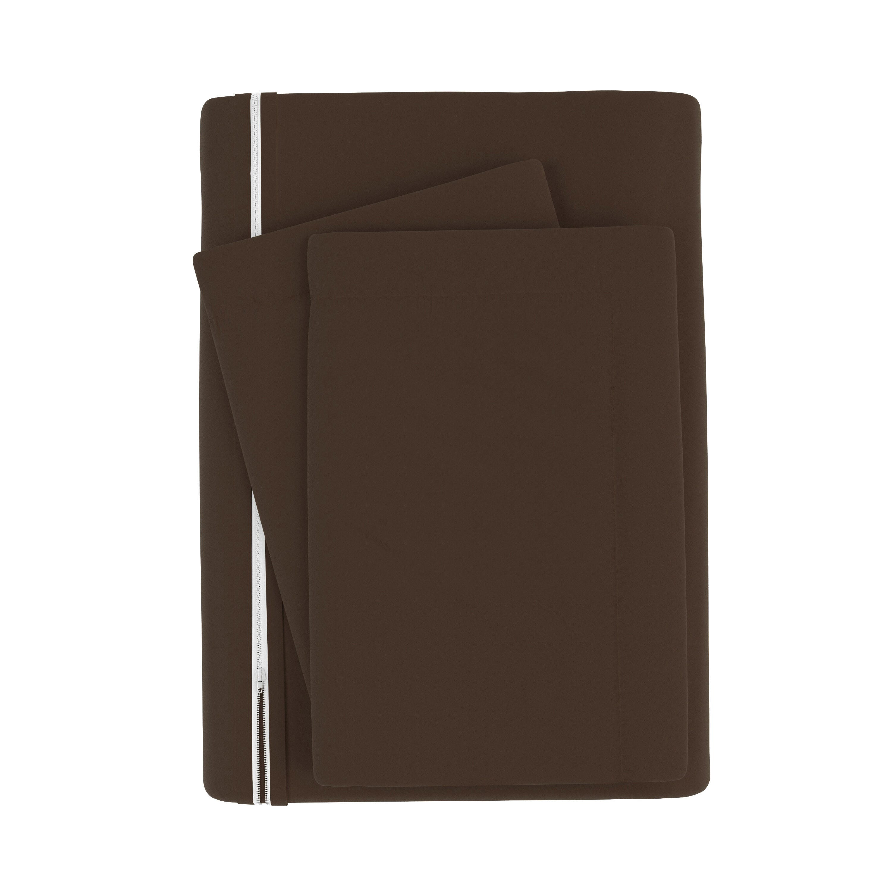 Three Piece Full/Queen Duvet Cover Set, Chocolate, large