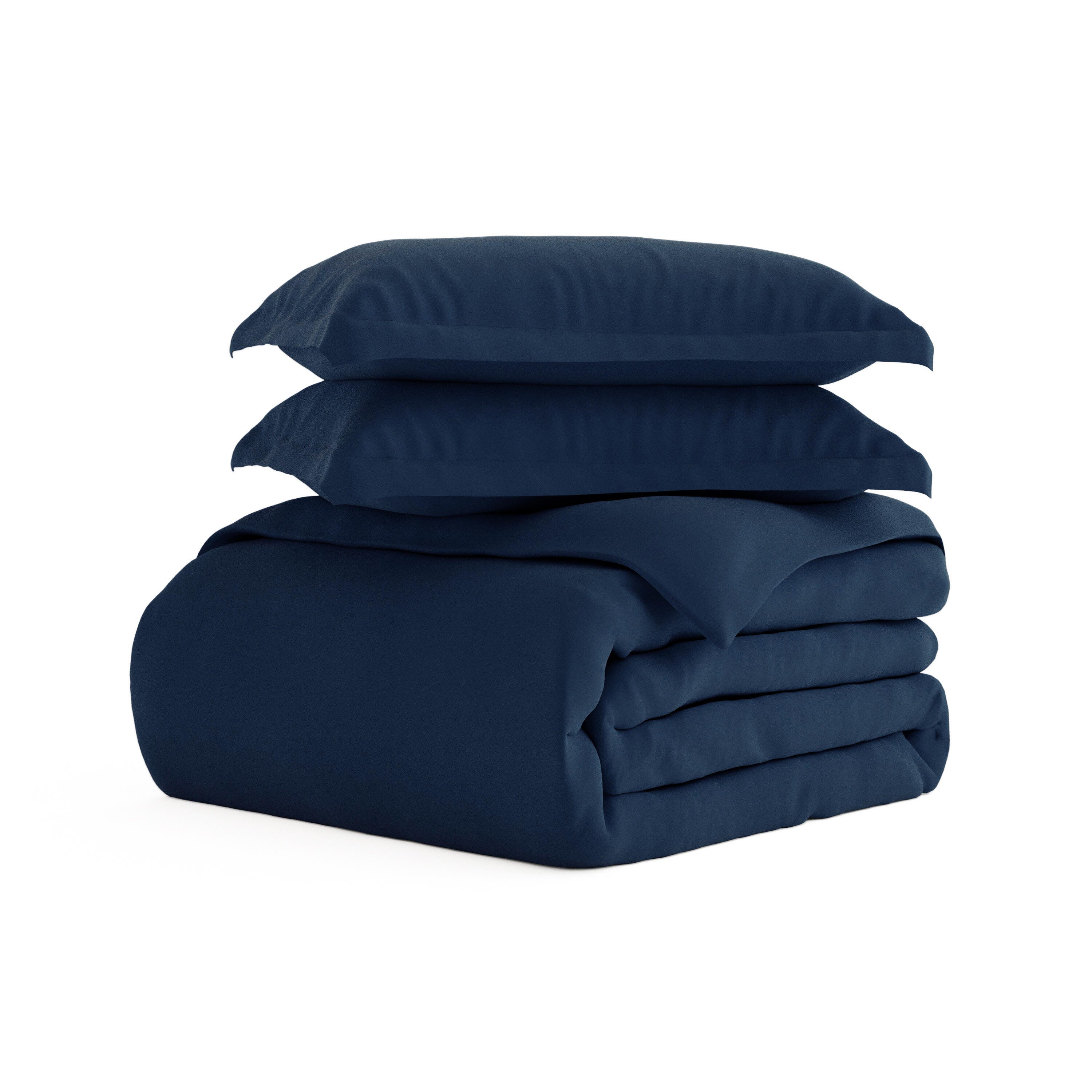 Three Piece Full/Queen Duvet Cover Set, Navy, large