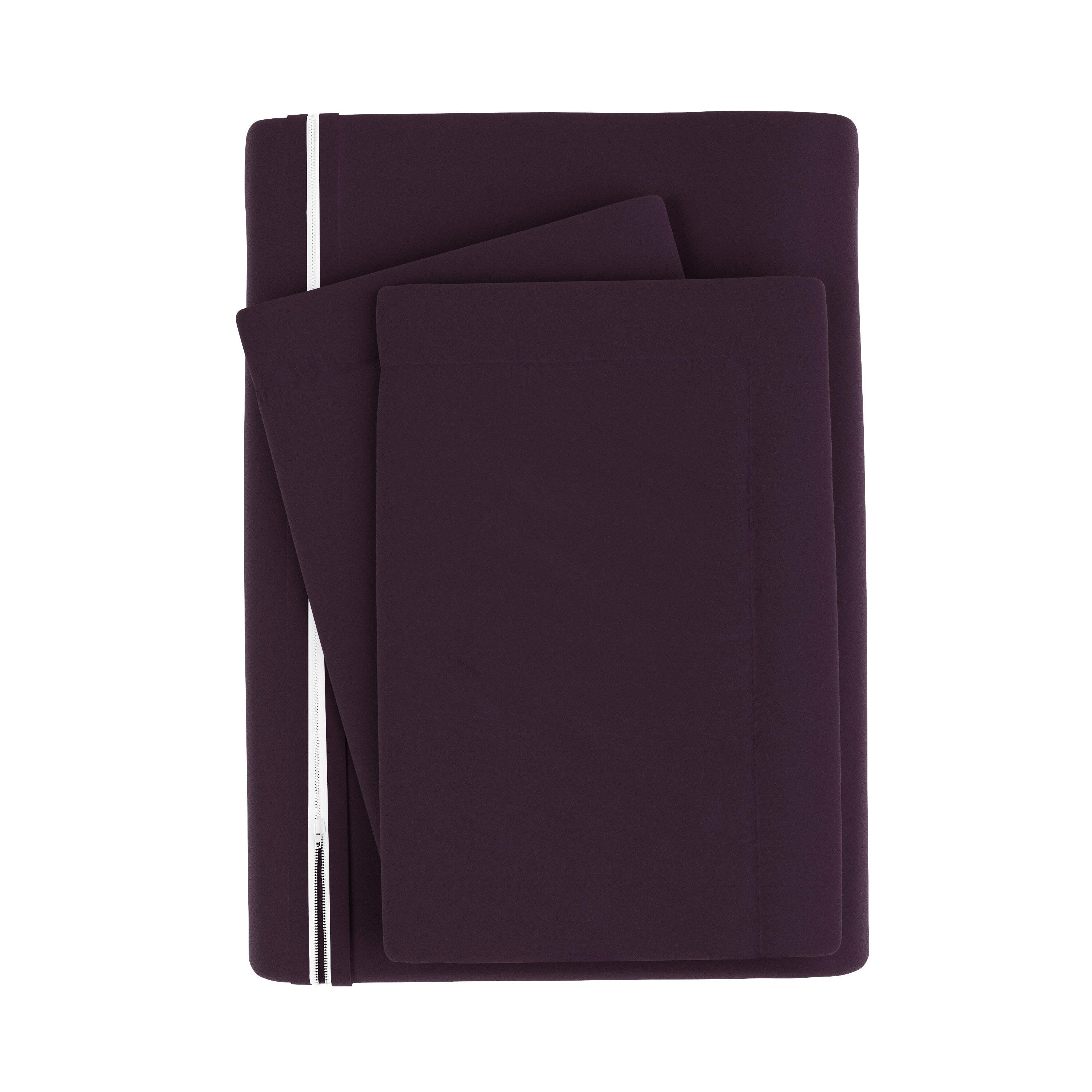Three Piece Full/Queen Duvet Cover Set, Purple, large