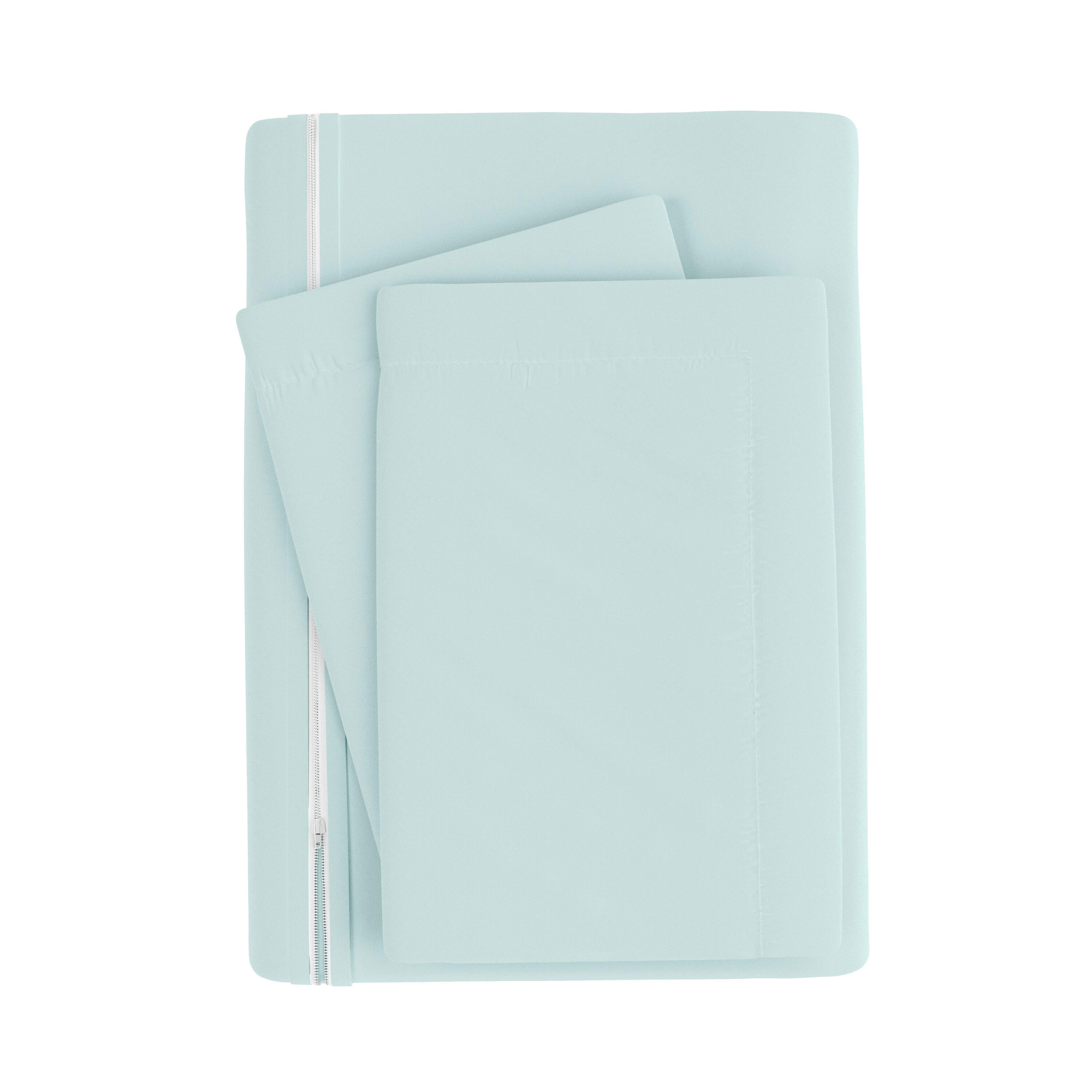 Three Piece Twin/Twin XL Duvet Cover Set, Aqua, large