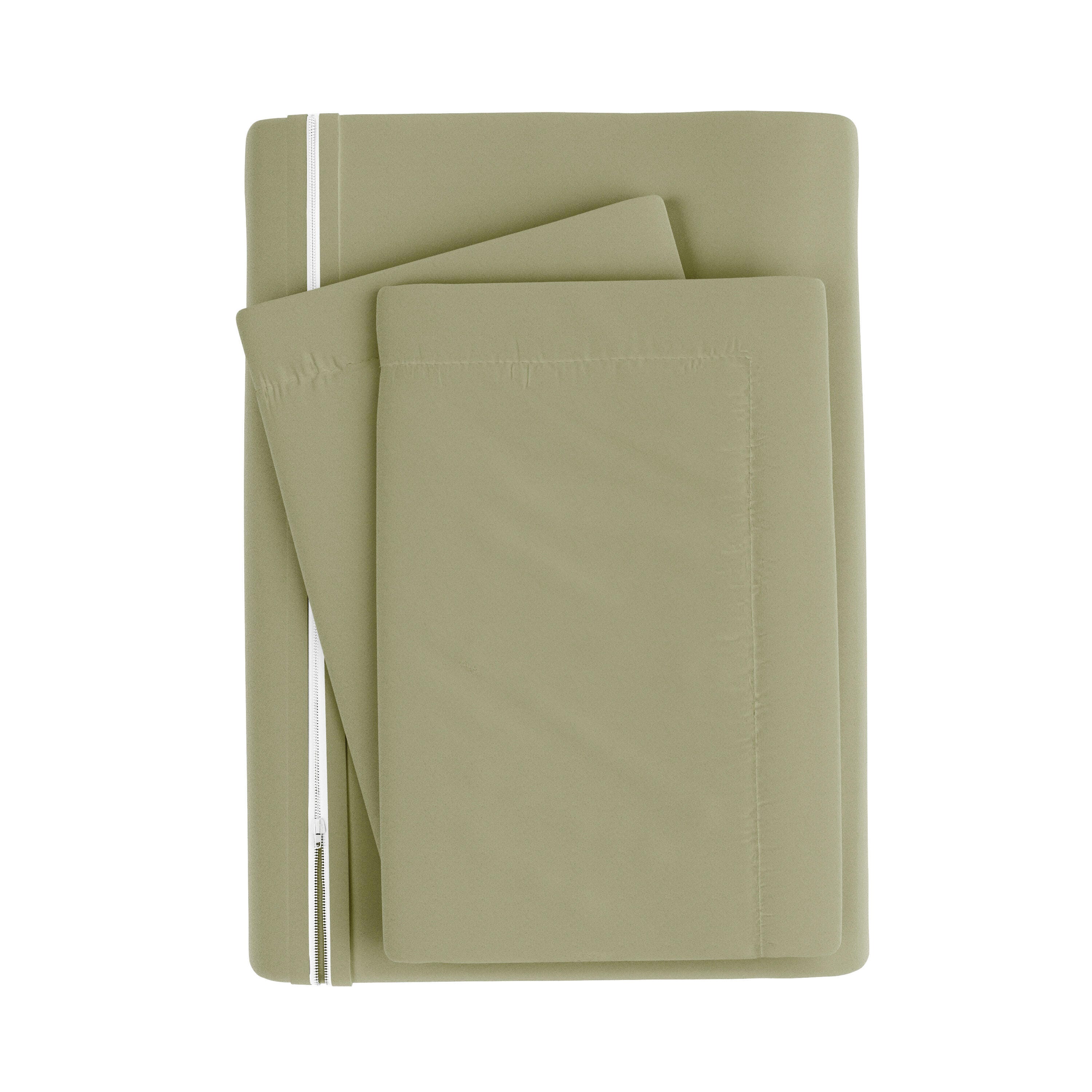 Three Piece Twin/Twin XL Duvet Cover Set, Sage, large