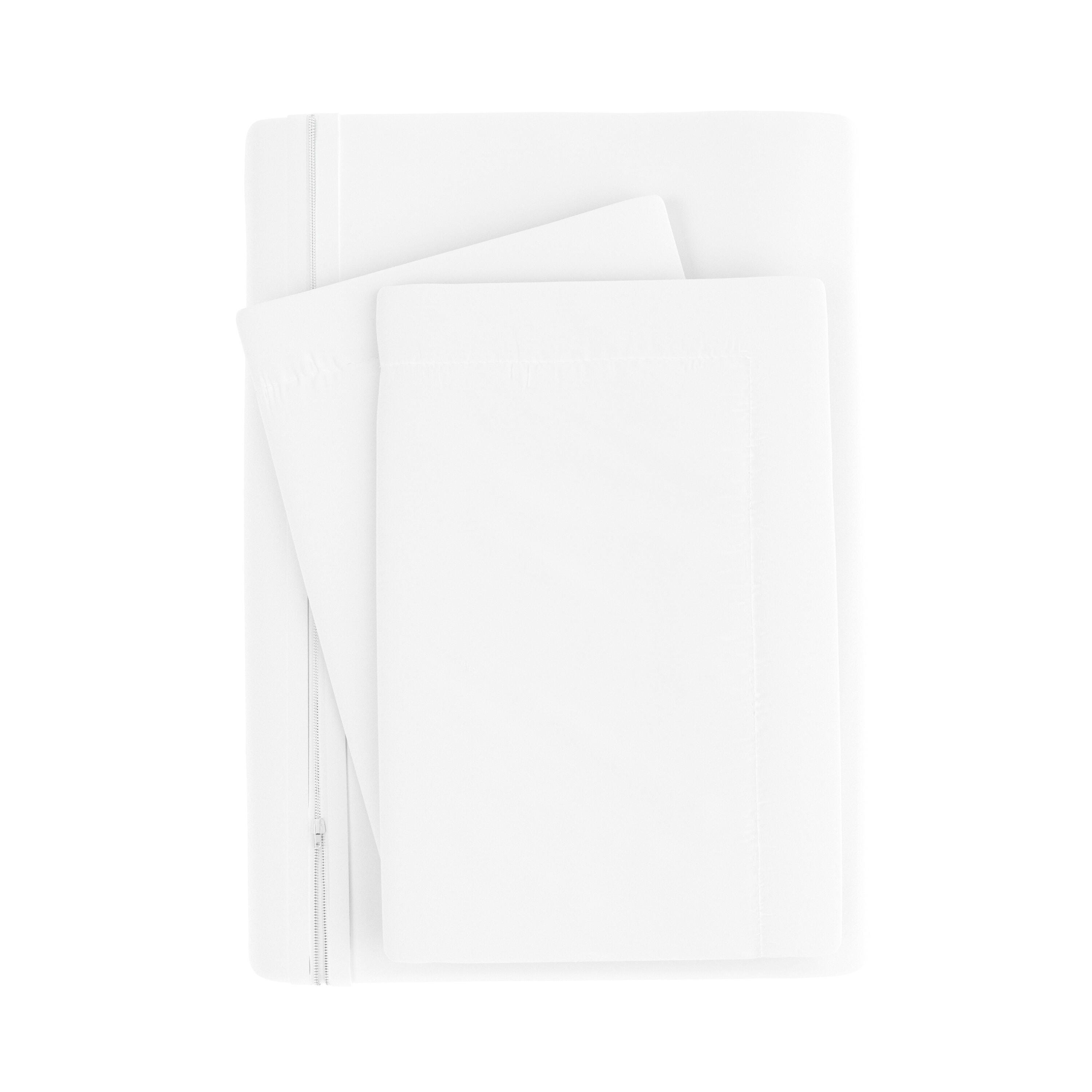 Three Piece Twin/Twin XL Duvet Cover Set, White, large